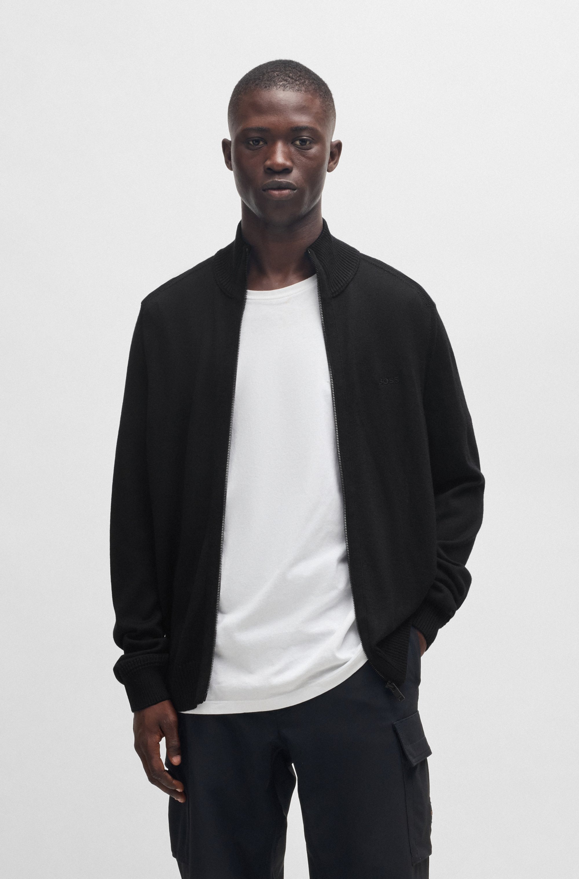 BOSS ORANGE Strickjacke "Avac", mit Logostickerei auf der Brust günstig online kaufen