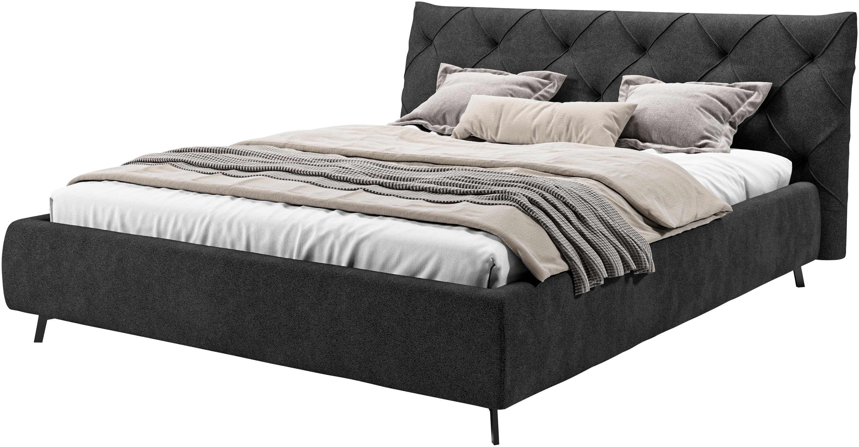 Home affaire "Elloree, in 4 Breiten bis 200cm, auch in Leder" Kopfteilhöhe 105 cm, belastbar bis 280 kg, auch in Überlänge 220cm