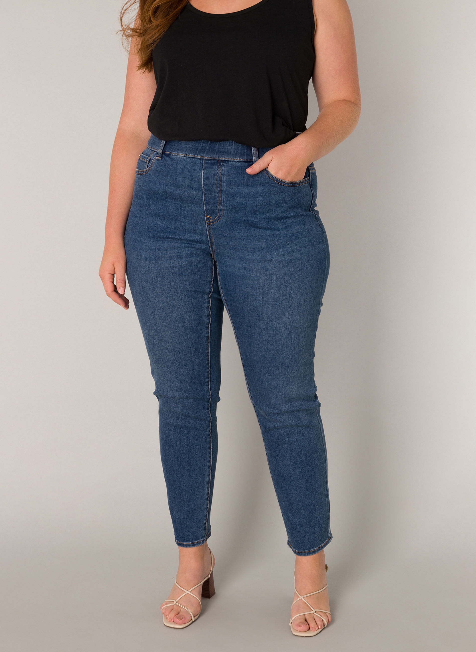 Base Level Curvy Jeggings, in großen Größen, mit Gummizug und Stretch günstig online kaufen