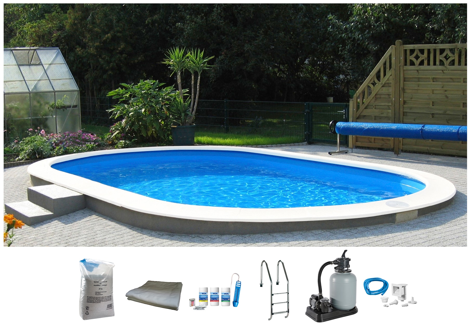 my POOL BWT Ovalpool "PREMIUM mit blauer Innenfolie" Höhe 150 cm, in versch günstig online kaufen