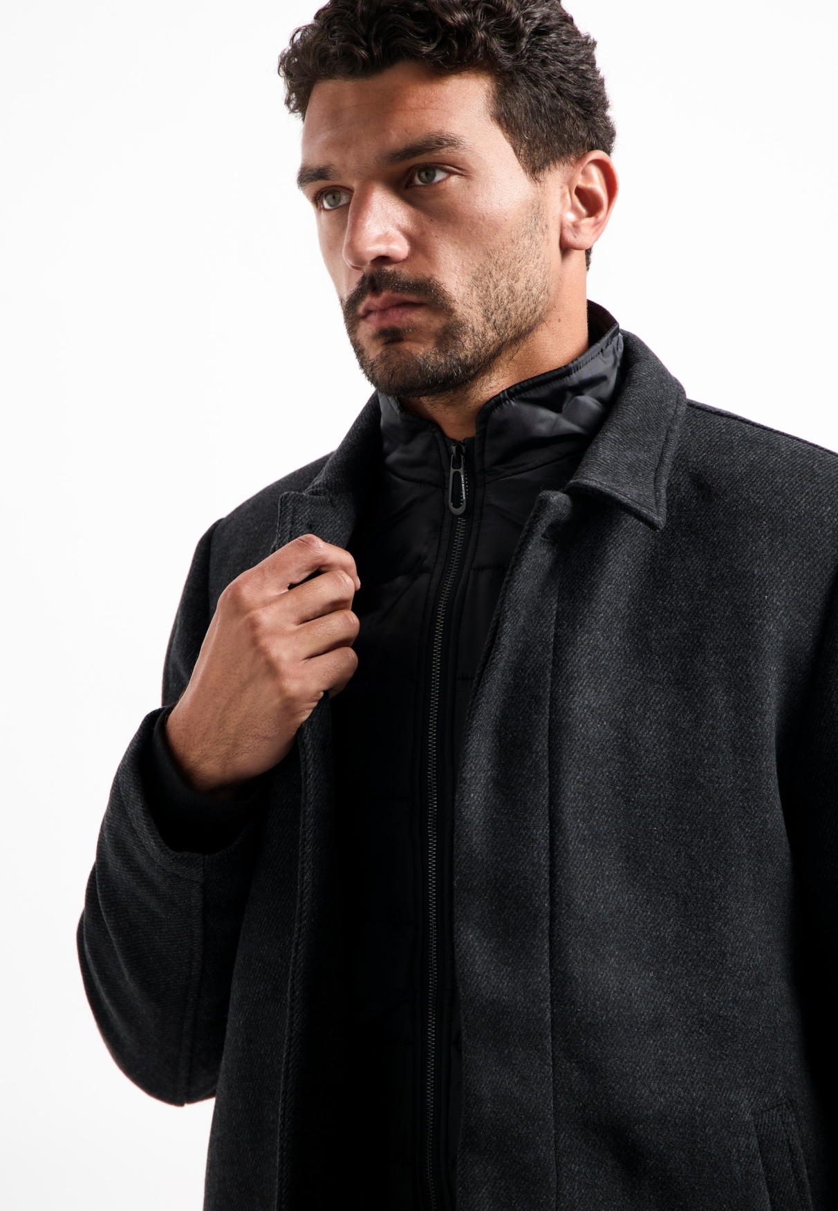 NO EXCESS Parka »No Excess Wollmantel mit doppeltem Verschluss«