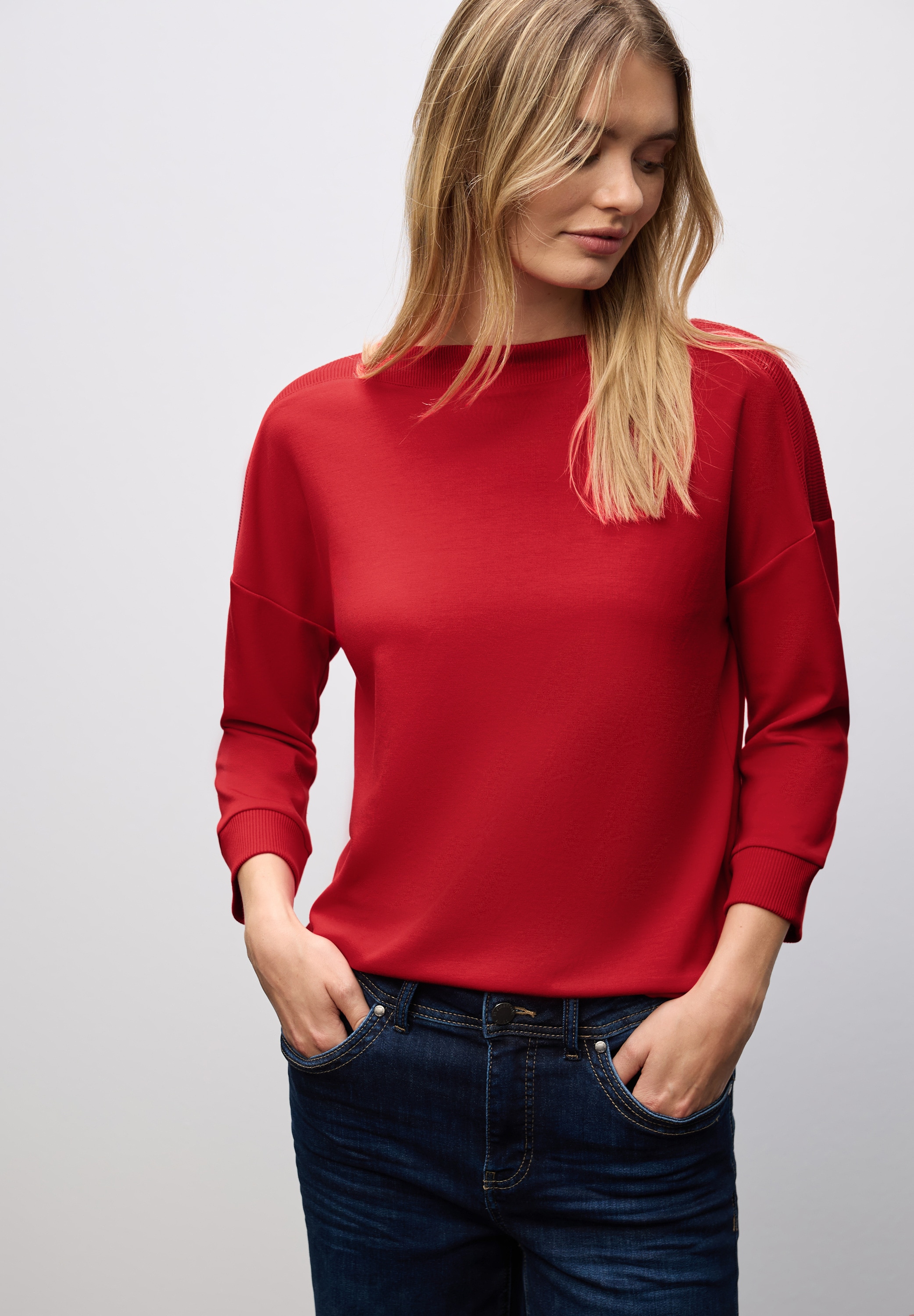 STREET ONE 3/4-Arm-Shirt, Strick-Shirt mit U-Boot-Ausschnitt günstig online kaufen