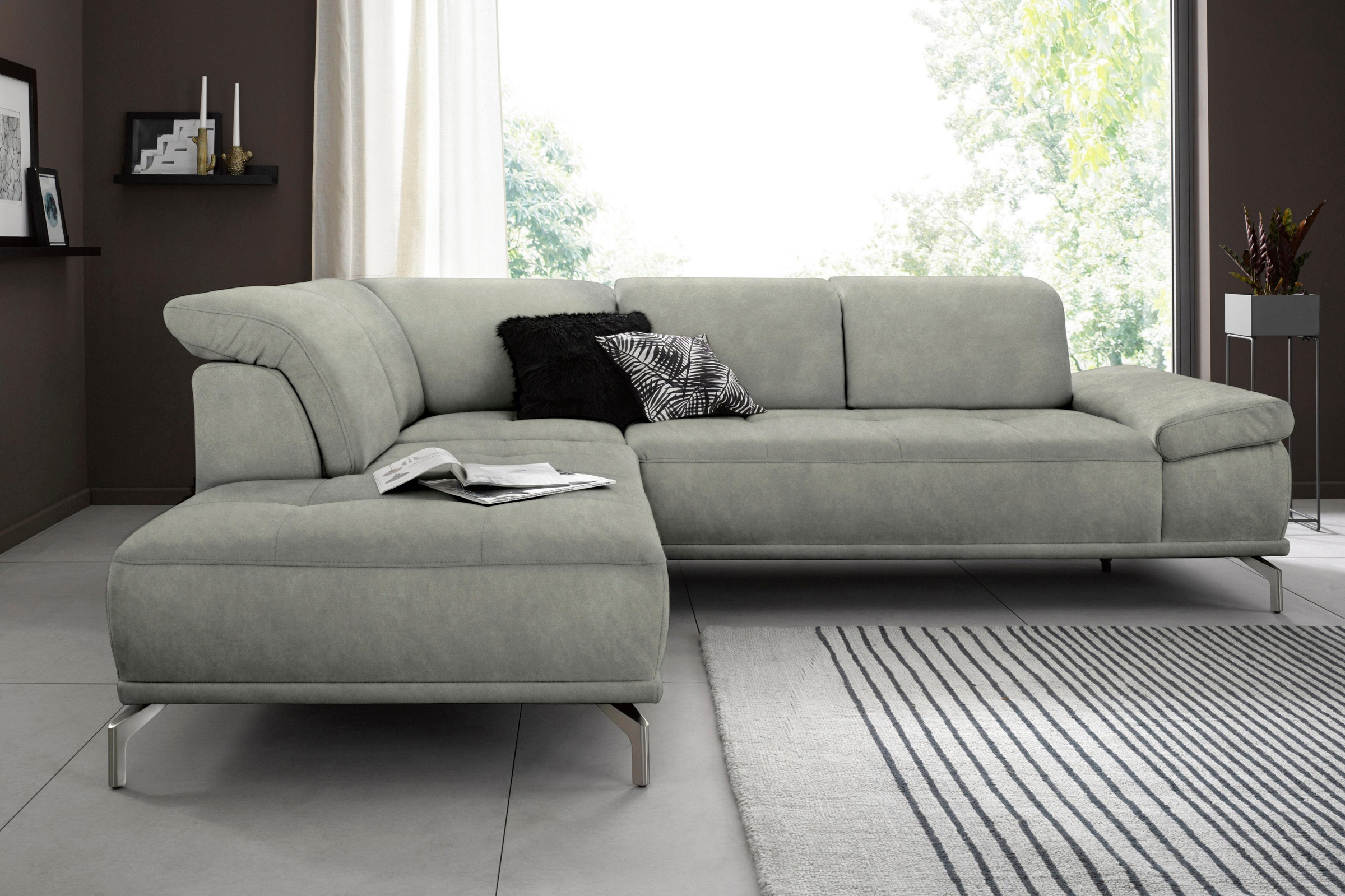 OTTO home Ecksofa "Caluna" Inkl.Sitztiefenverstellung, wahlweise mit Kopf- und Armteilverstellung