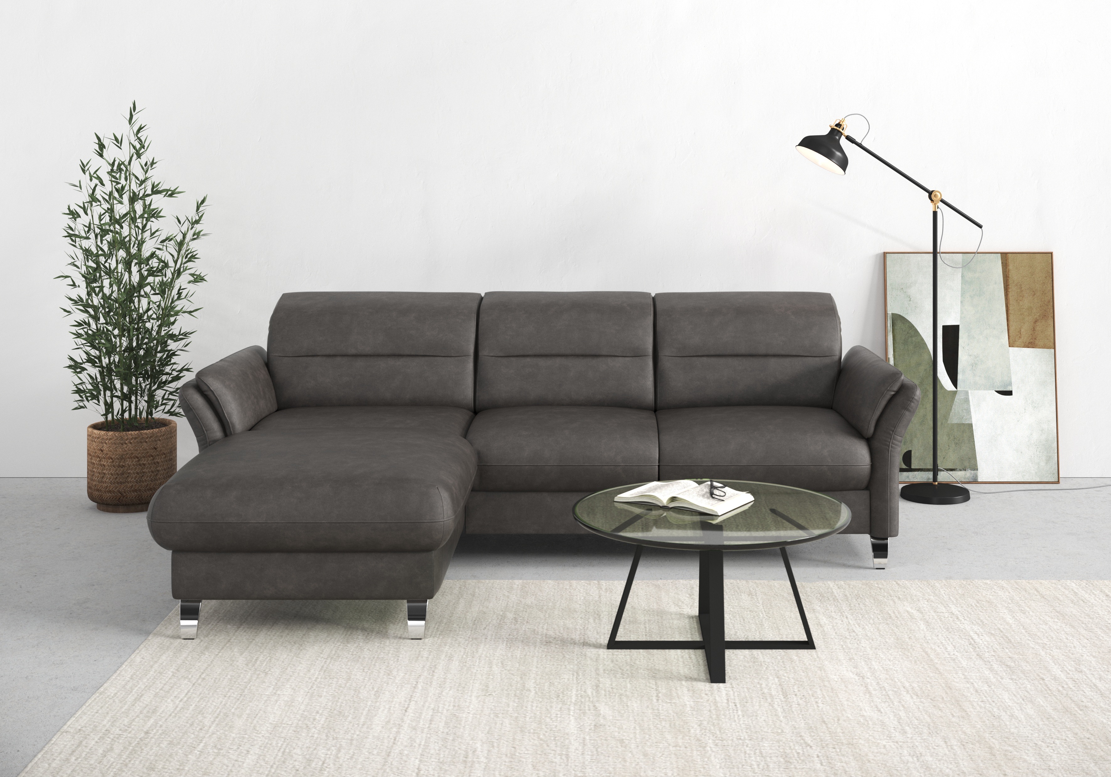 Thumbnail - sit&more Ecksofa "Grenoble L-Form mit Federkern", wahlweise mit Bettfunktion, Bettkasten, Arm- und Kopfteilverstellung