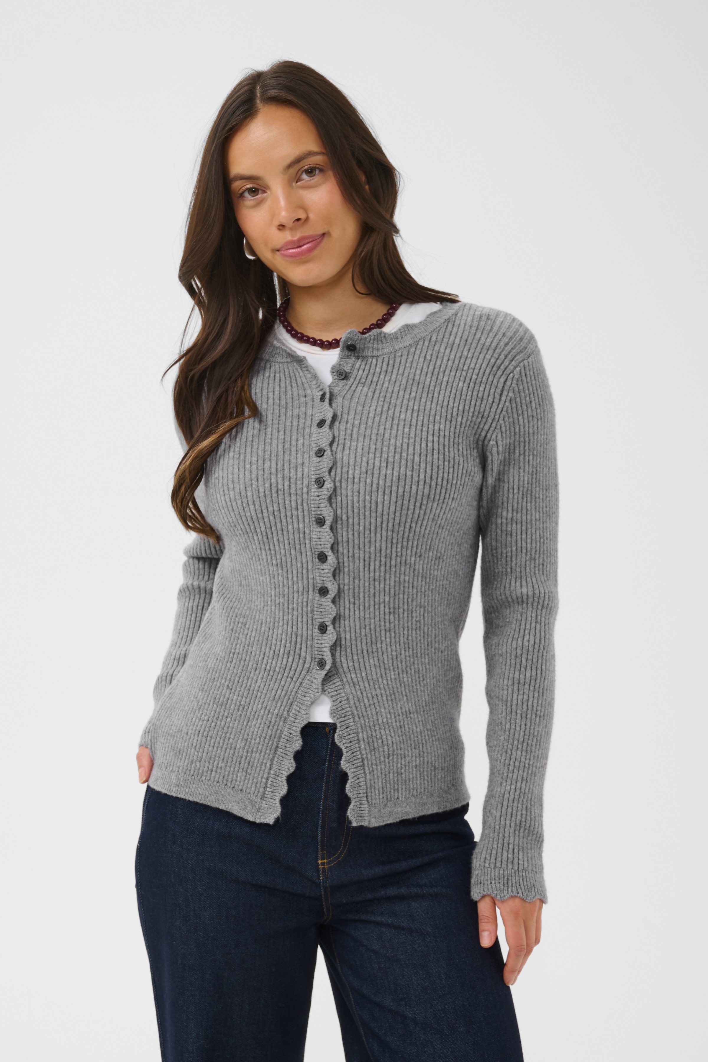 Saint Tropez Strickjacke "TristenSZ Cardigan" Materialmix, Fitted