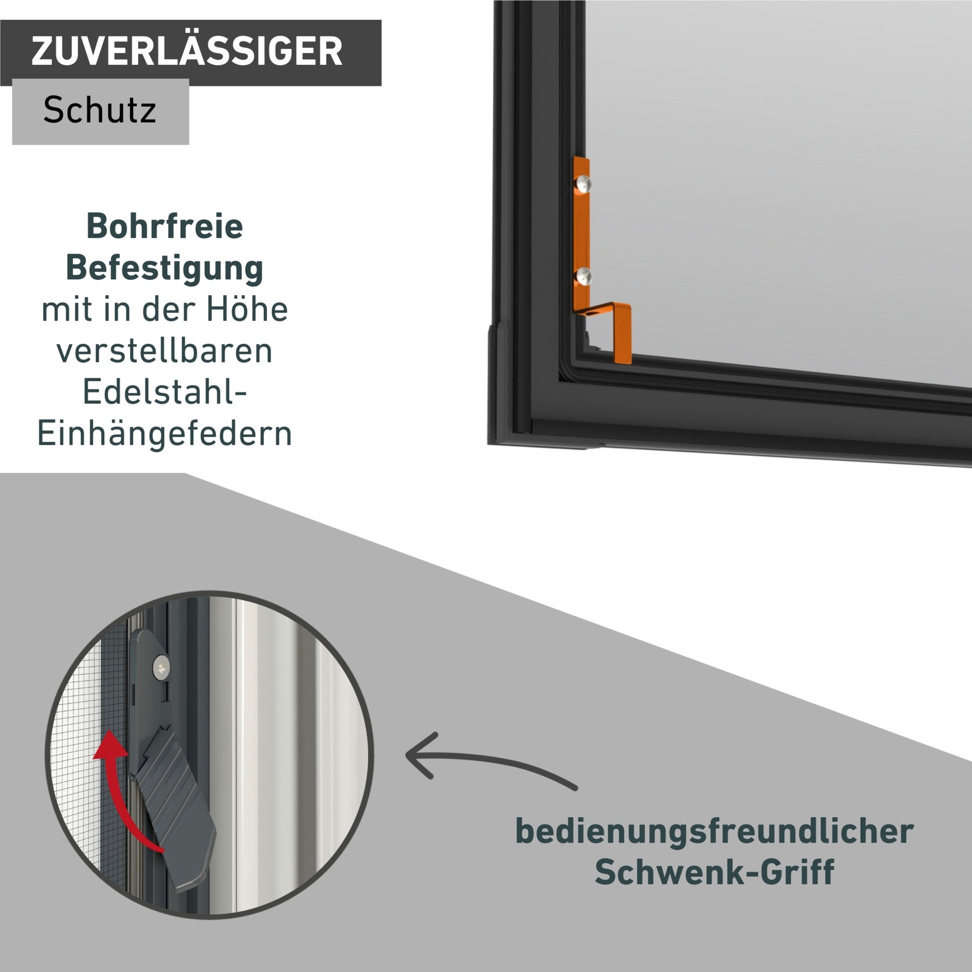 Windhager Insektenschutz-Fensterrahmen »Expert für bodentiefe Fenster, Insektenschutz aus Fiberglasgewebe« Fliegengitter in weiß, anthrazit erhältlich, 120x220cm, ohne bohren