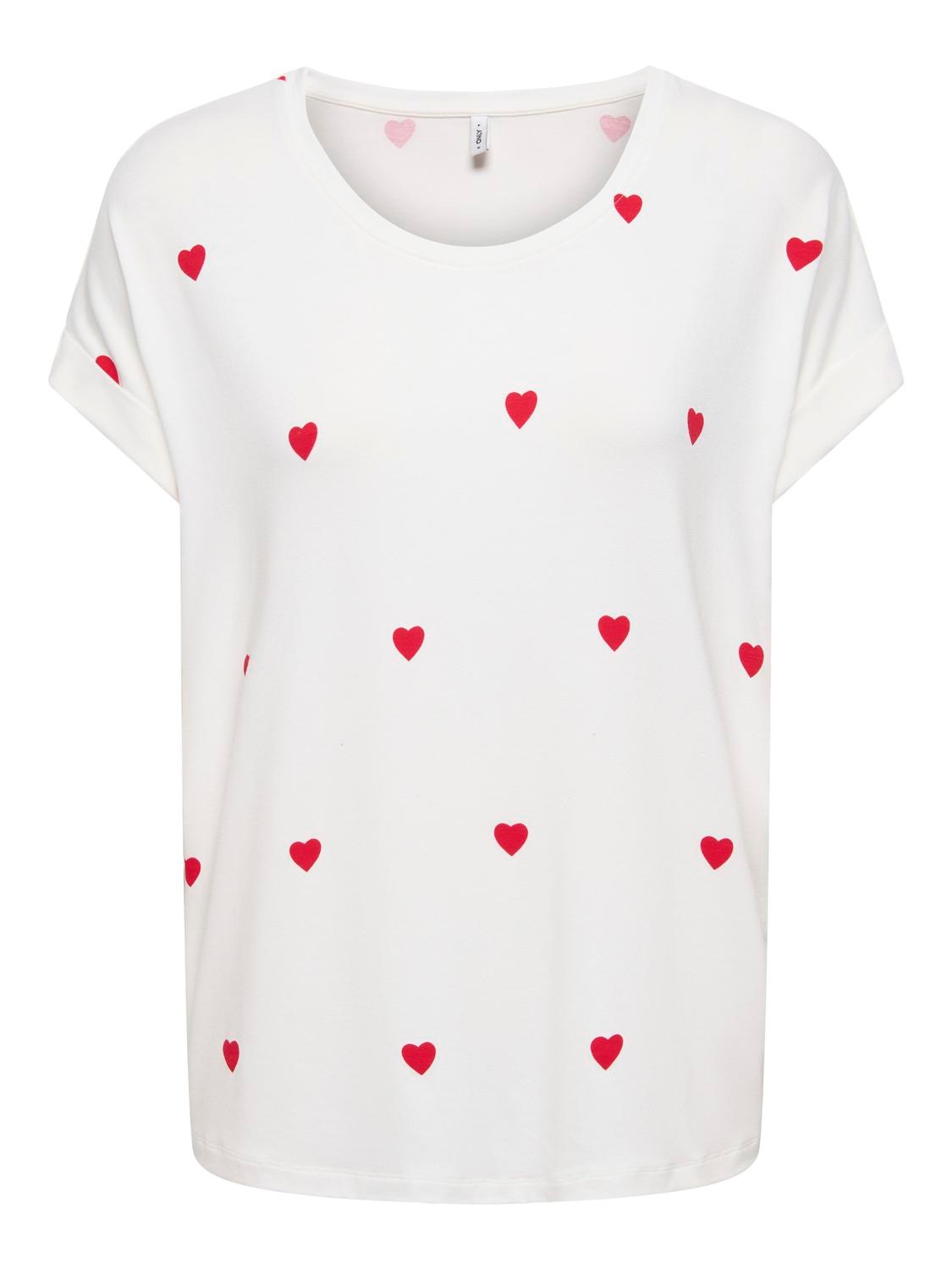 Thumbnail - ONLY Kurzarmshirt "ONLMOSTER S/S AOP TOP CS JRS" Viskosemischung, regular fit, Rundhals