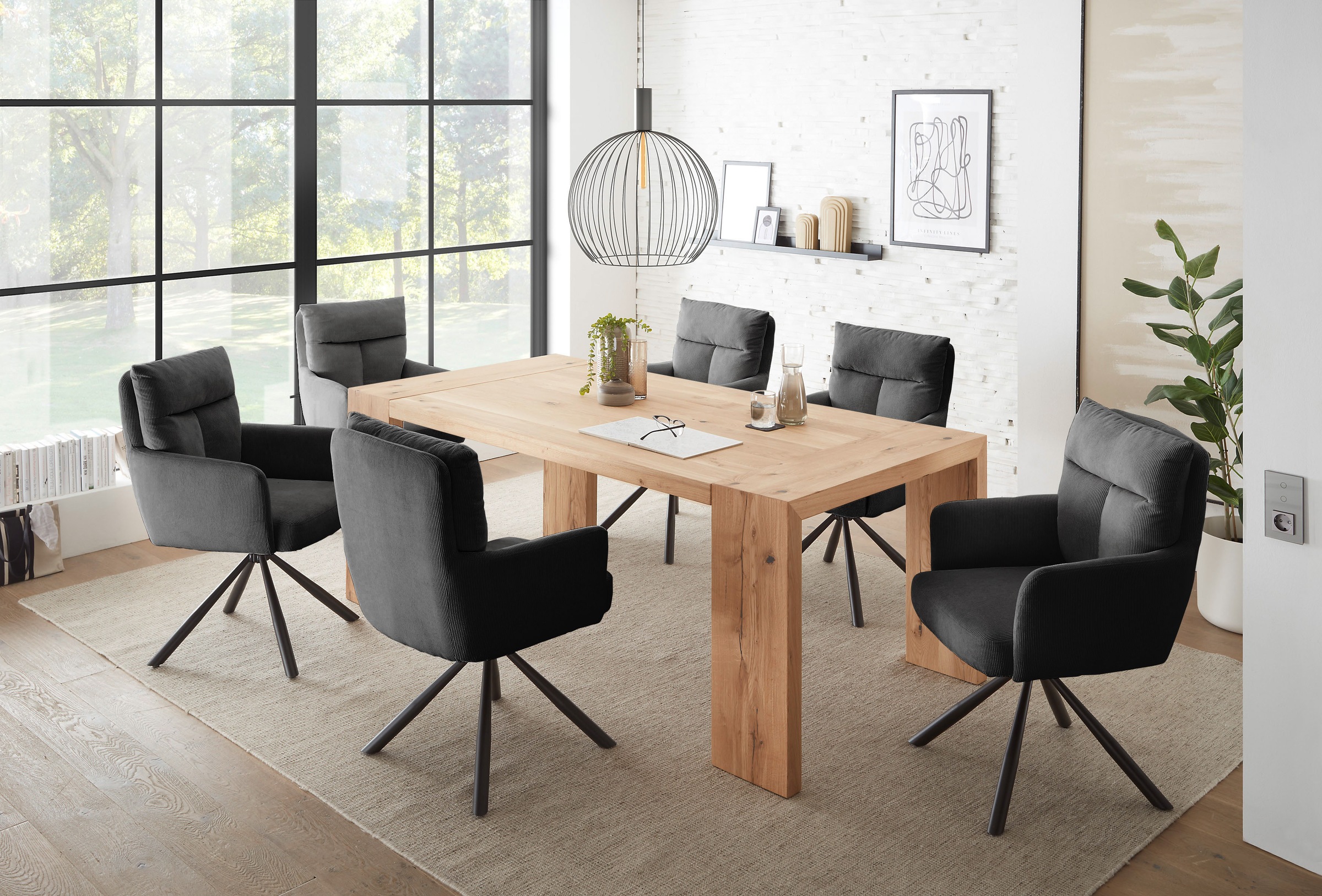 Stolkom Esstisch »Anno Esszimmertisch Eiche Massivholz geölt, FSC, BxHxT 200x76x100 cm«, Eiche Massivholz geölt, FSC-Zertifiziert, Flächenbelastung bis 90 kg