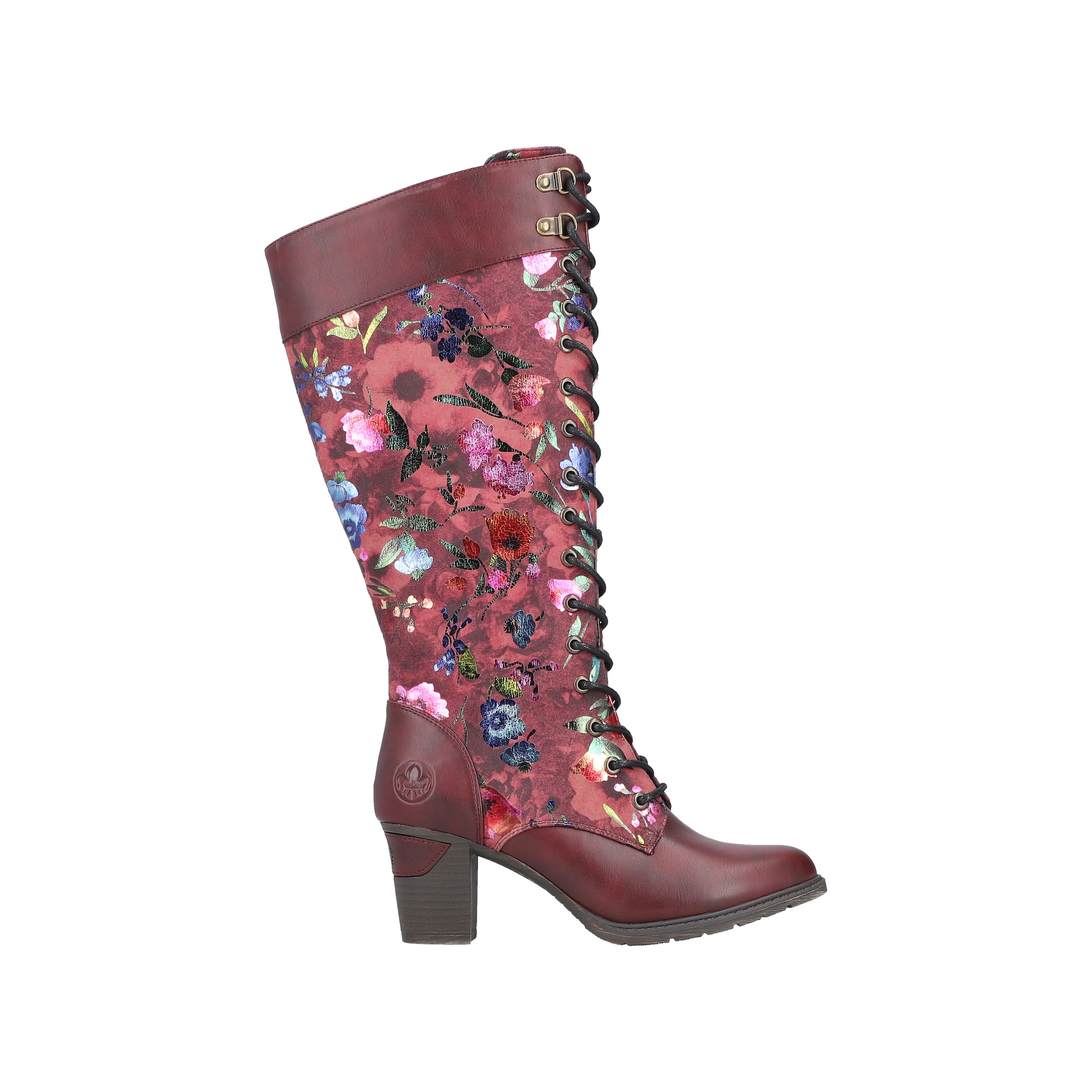 Rieker Schnürstiefel  Langschaftstiefel mit stylischem Blumenmuster