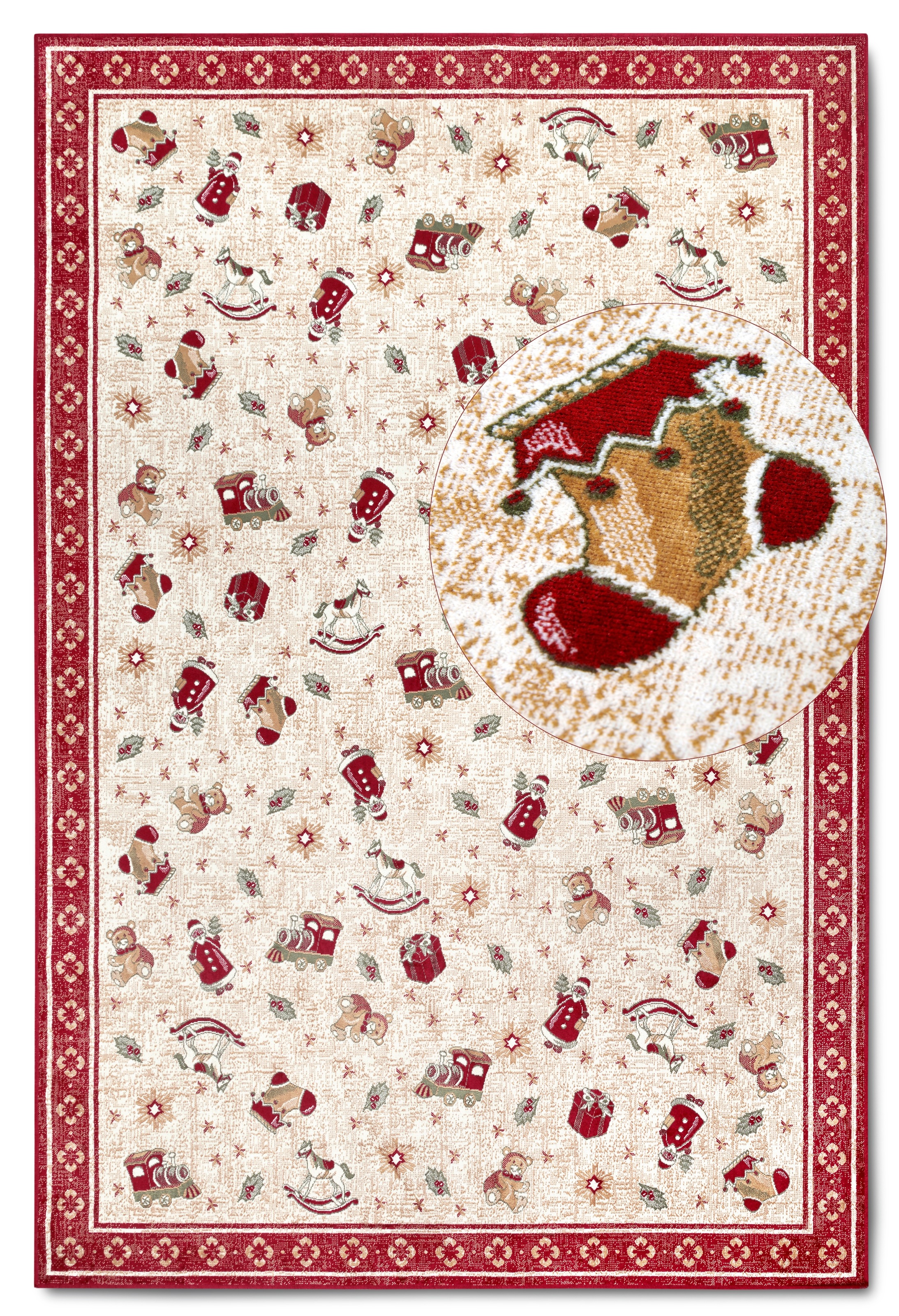Villeroy & Boch Teppich »Nostalgic Shine Toy's Delight, eckig, rund und Läufer«, rechteckig, 6 mm Höhe, Weihnachten, Wohnzimmer, Flur, Geschenk, Toys Delight, Dekoration