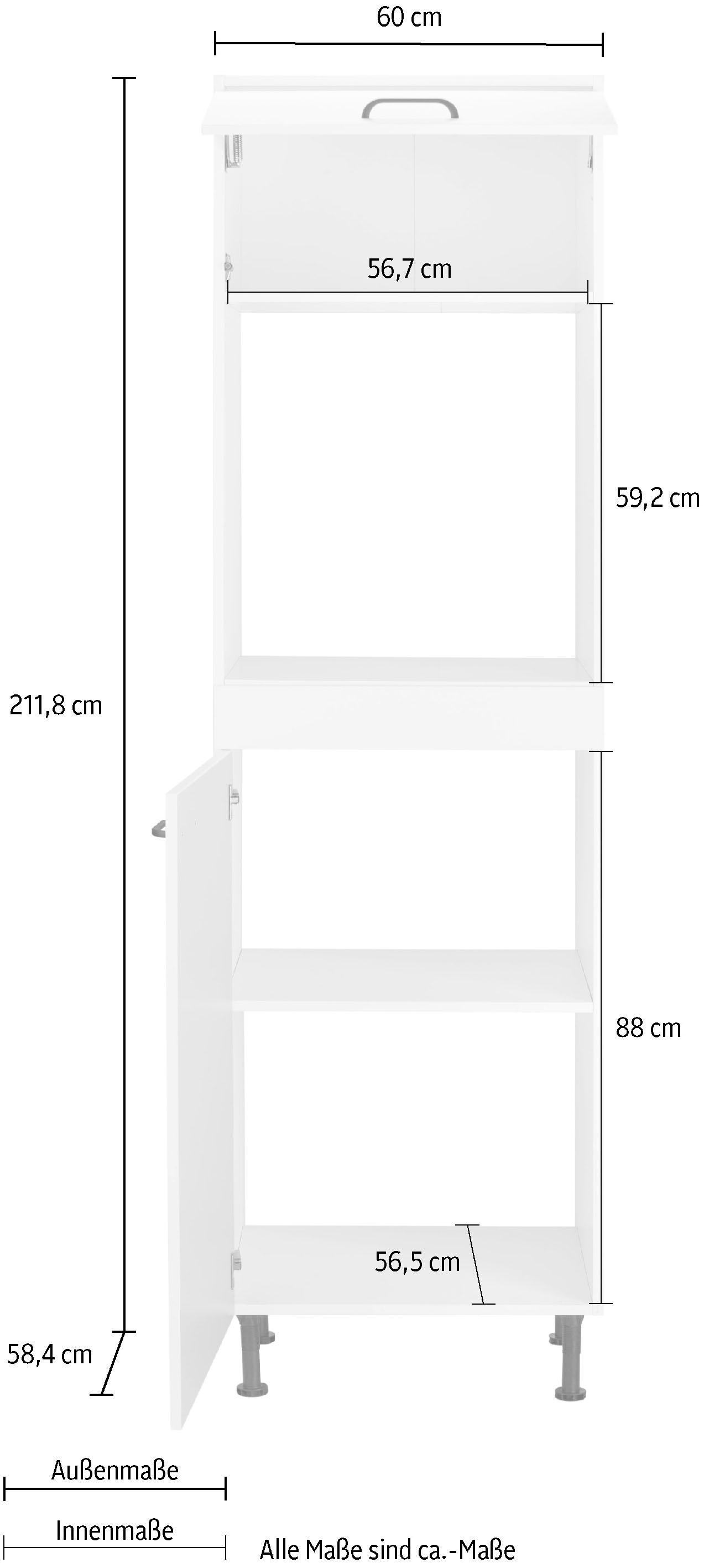 »Elga«, | höhenverstellbaren BAUR Breite Füßen, Soft-Close-Funktion, cm OPTIFIT kaufen 60 mit Backofenumbauschrank