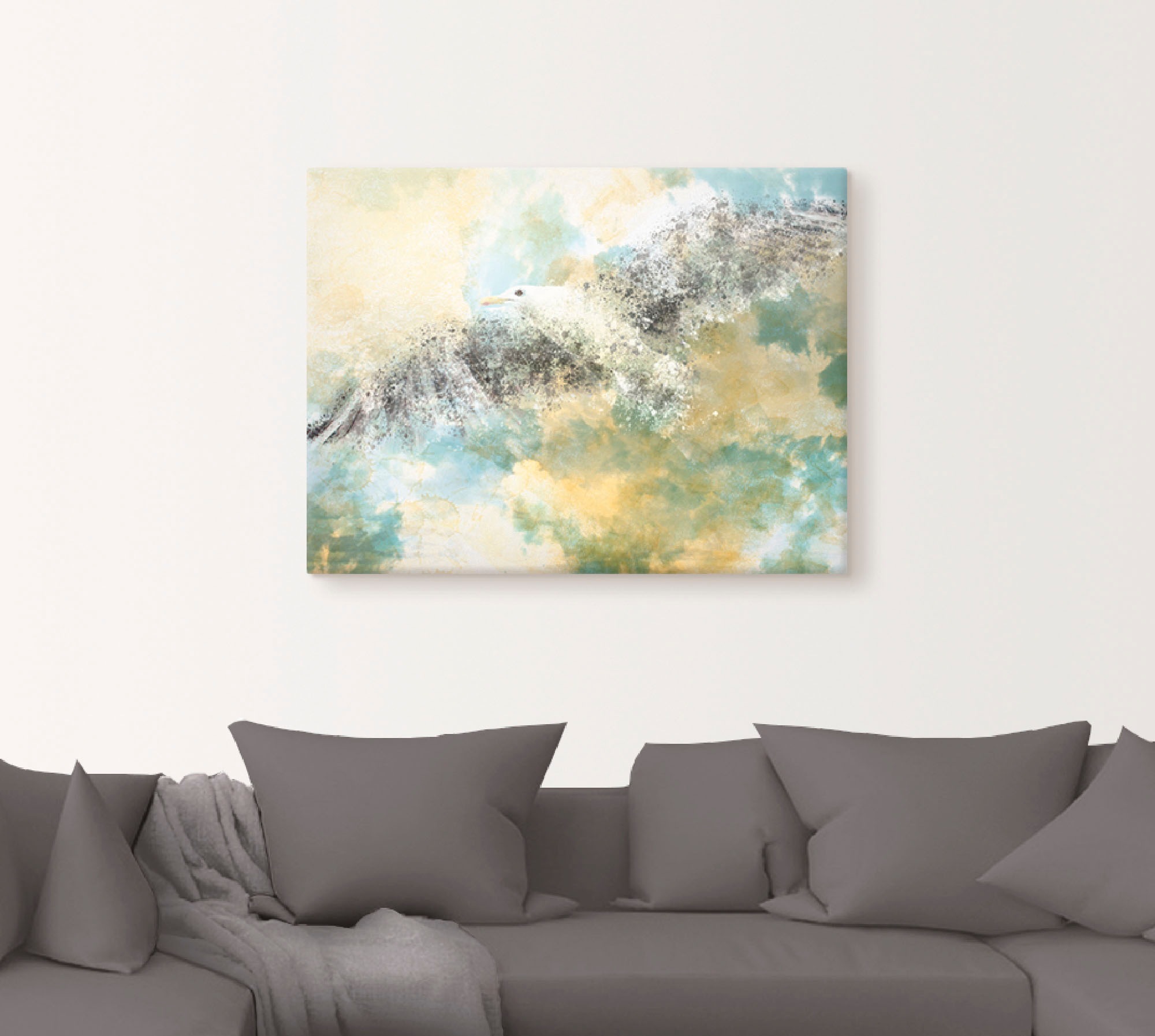 Artland Wandbild "Verschwindende Möwe" Vögel 1 Stk. tlg. als Alubild, Outdo günstig online kaufen