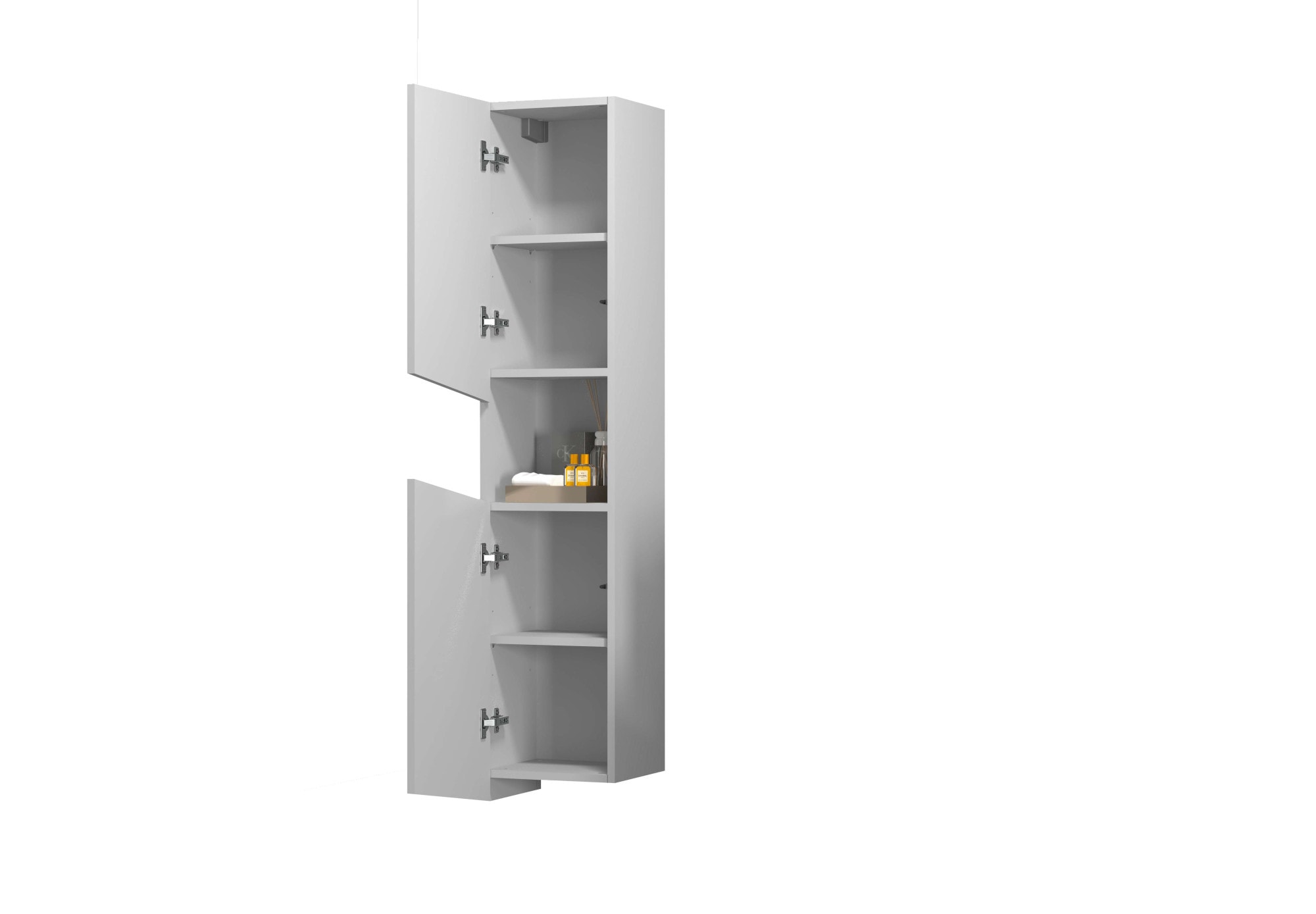 welltime Hochschrank »Vela, Hochschrank, Badschrank schmal, Badezimmerschrank, hängend« 1 Stk. tlg. Breite 30 cm, 2 hochglanzlackierte Türen, 5 verstellbare Fächer