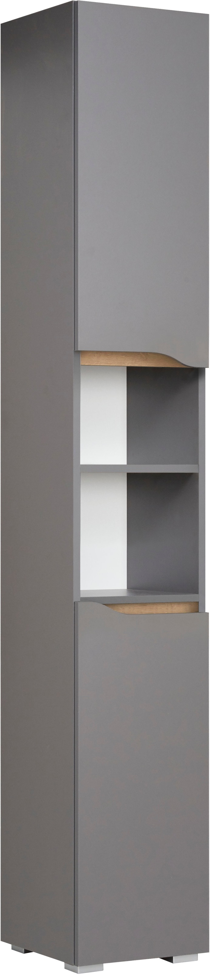 Saphir Badmöbel-Set »Quickset 5-teilig, Waschbeckenunterschrank mit LED-Spiegelschrank«, (5 St.), Hochschrank, Unterschrank, Hängeschrank, inkl. Türdämpfer, 9 Türen