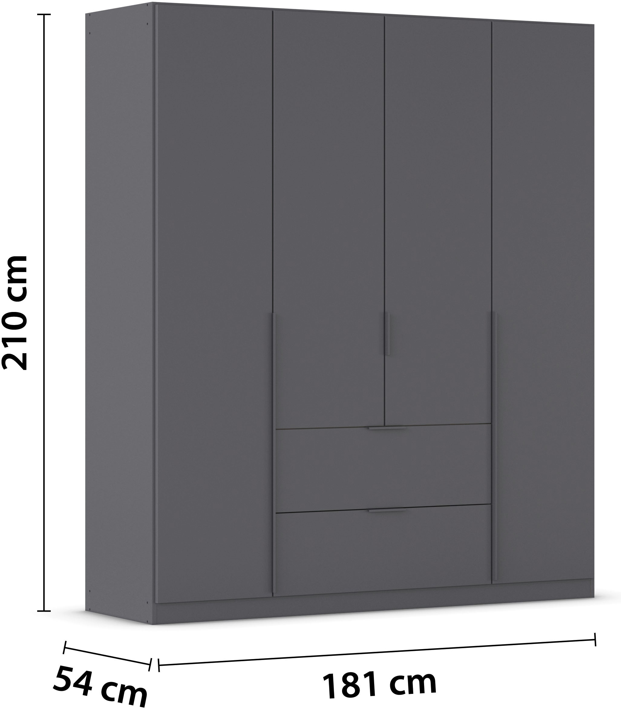 rauch Drehtürenschrank »Kleiderschrank Schrank Garderobe AGORDO mit Dekor- oder Hochglanzfront«, (in zwei Griff-Farben mit Dekor- oder Hochglanzfront), mit Außenschubkästen, in 6 Breiten und 2 Höhen MADE IN GERMANY