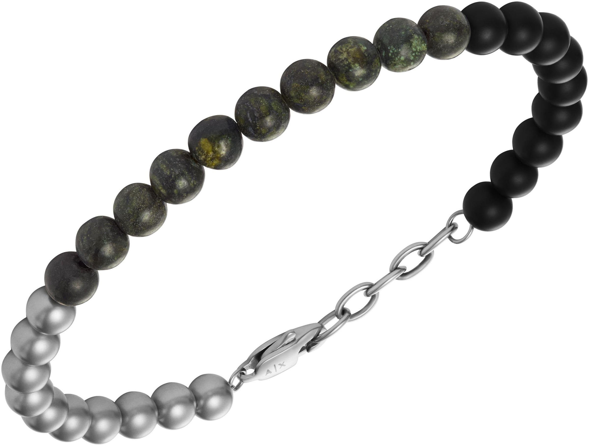ARMANI EXCHANGE Armband »Schmuck Geschenk Armschmuck Armkette Kugeln, AXG0141040«, mit Achat, Serpentin