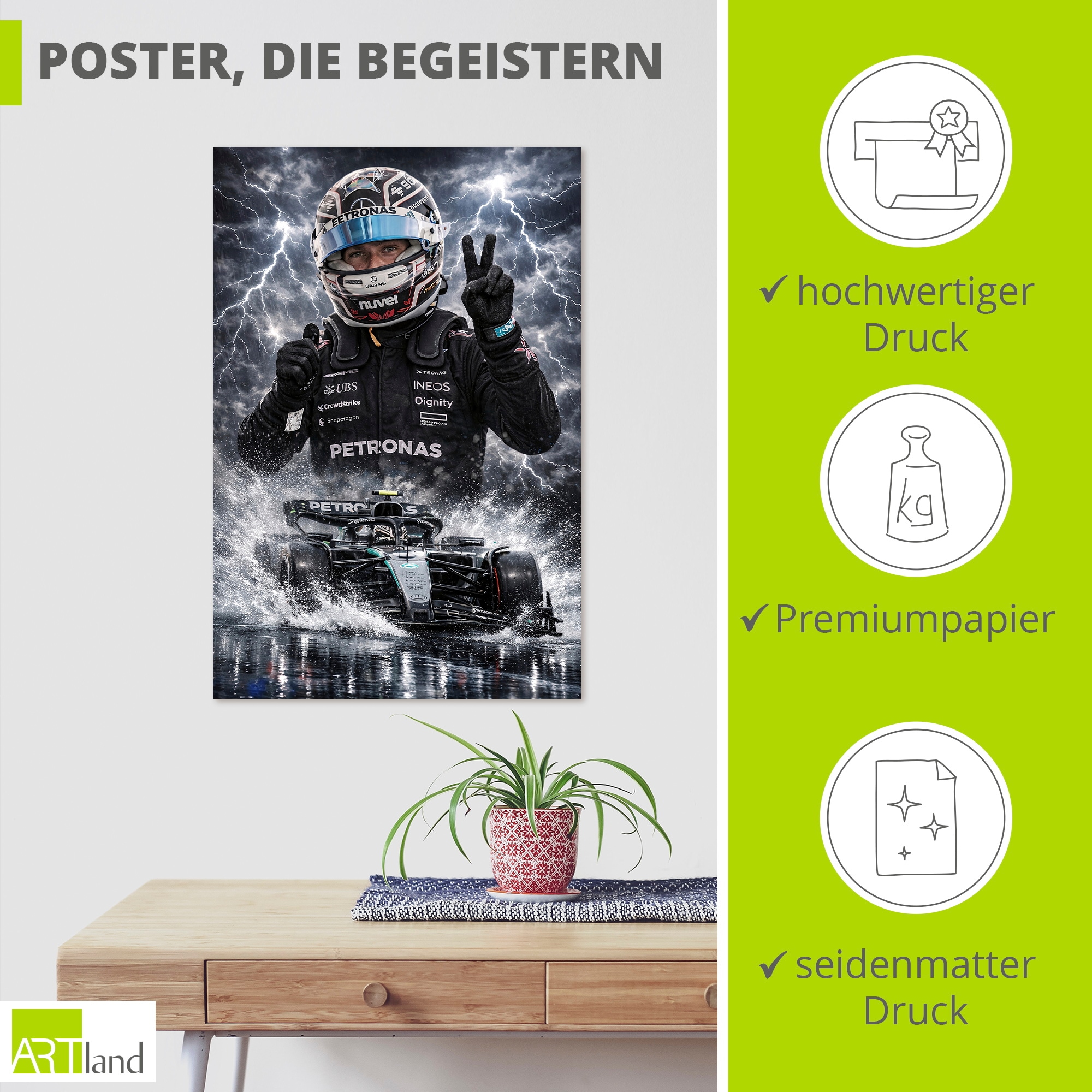 Artland Wandbild »Rising Star Kimi Antonelli« 1 Stk. tlg. als Alubild, Leinwandbild, Poster, Wandaufkleber in verschied. Größen