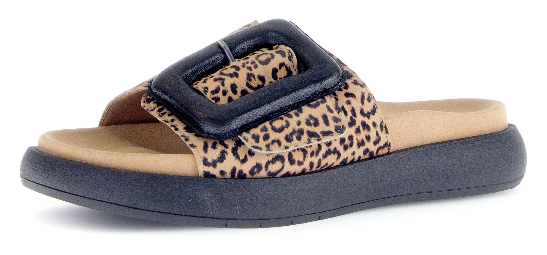 Gabor Pantolette, Plateau, Sommerschuh, Schlappen mit großer Zierschnalle