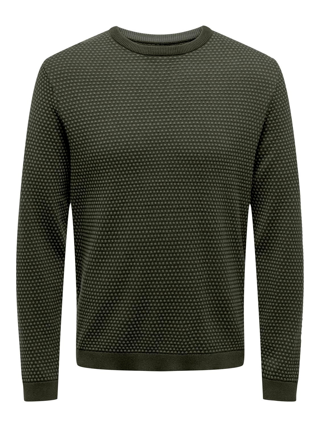 ONLY & SONS Rundhalspullover "ONSTAPA REG 12 STRUC LS CREW KNIT NOOS" günstig online kaufen
