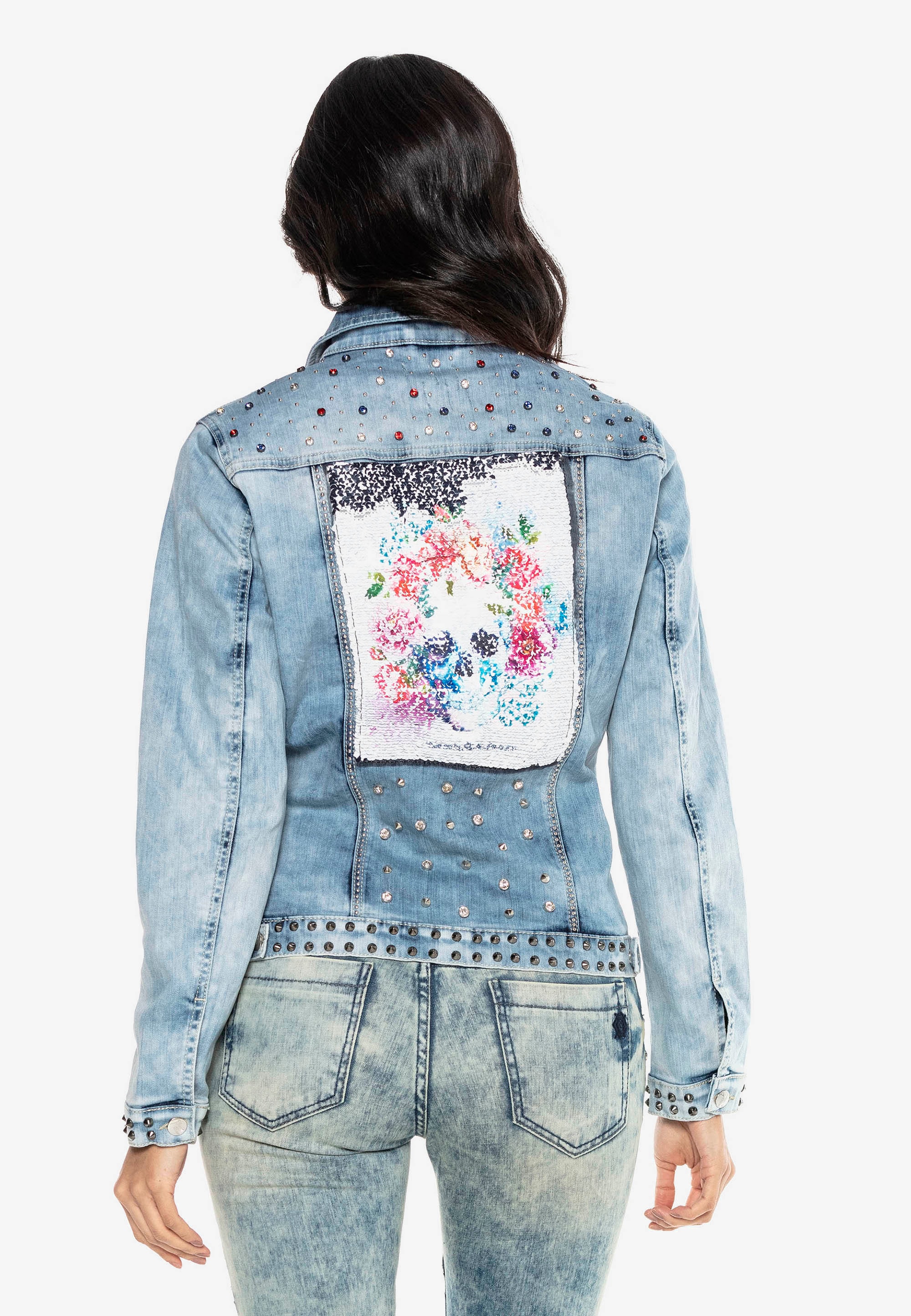 Cipo & Baxx Jeansjacke, mit auffälligen Applikationen