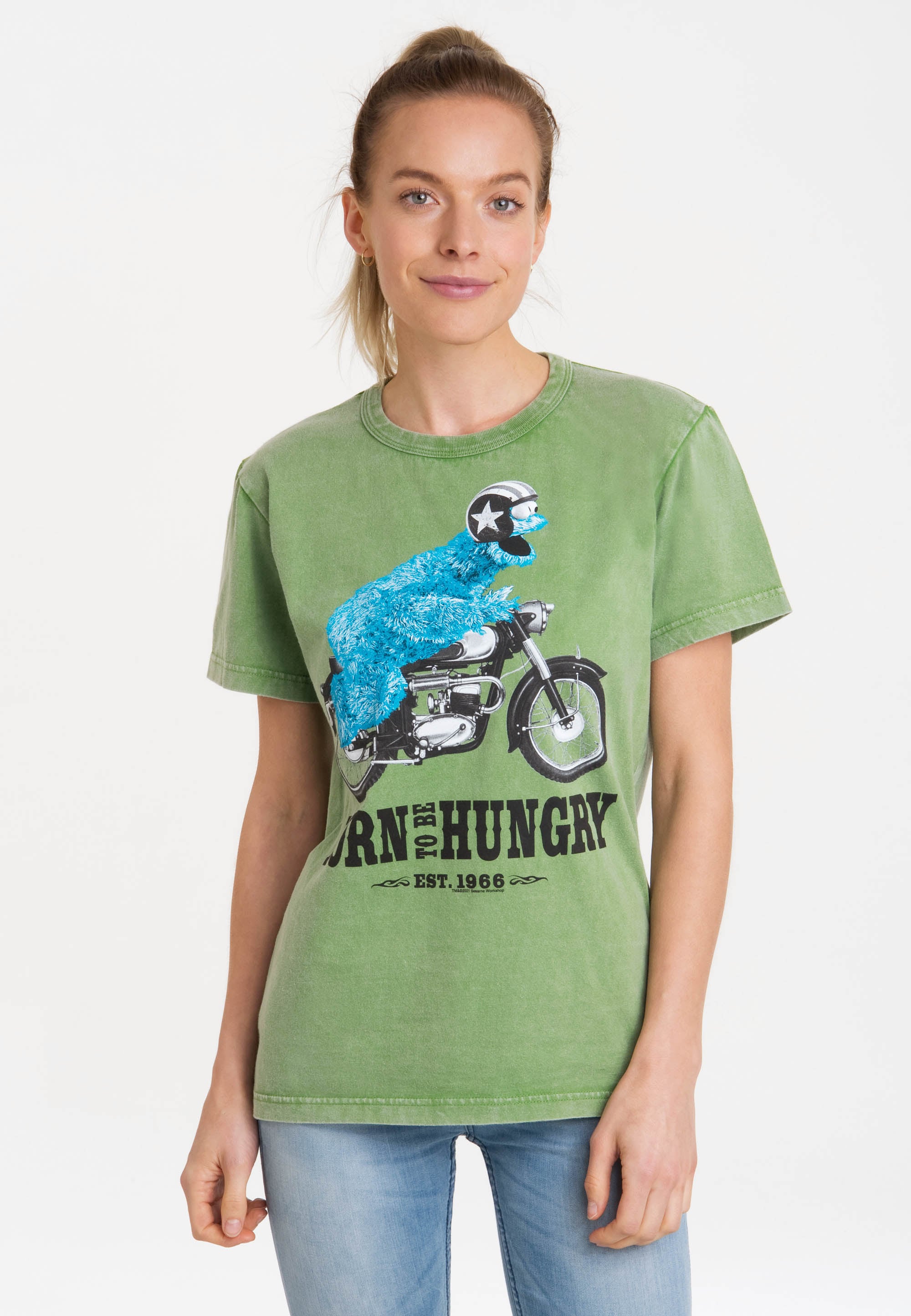 LOGOSHIRT T-Shirt "Sesamstrasse - Krümelmonster Motorrad", mit lizenziertem günstig online kaufen