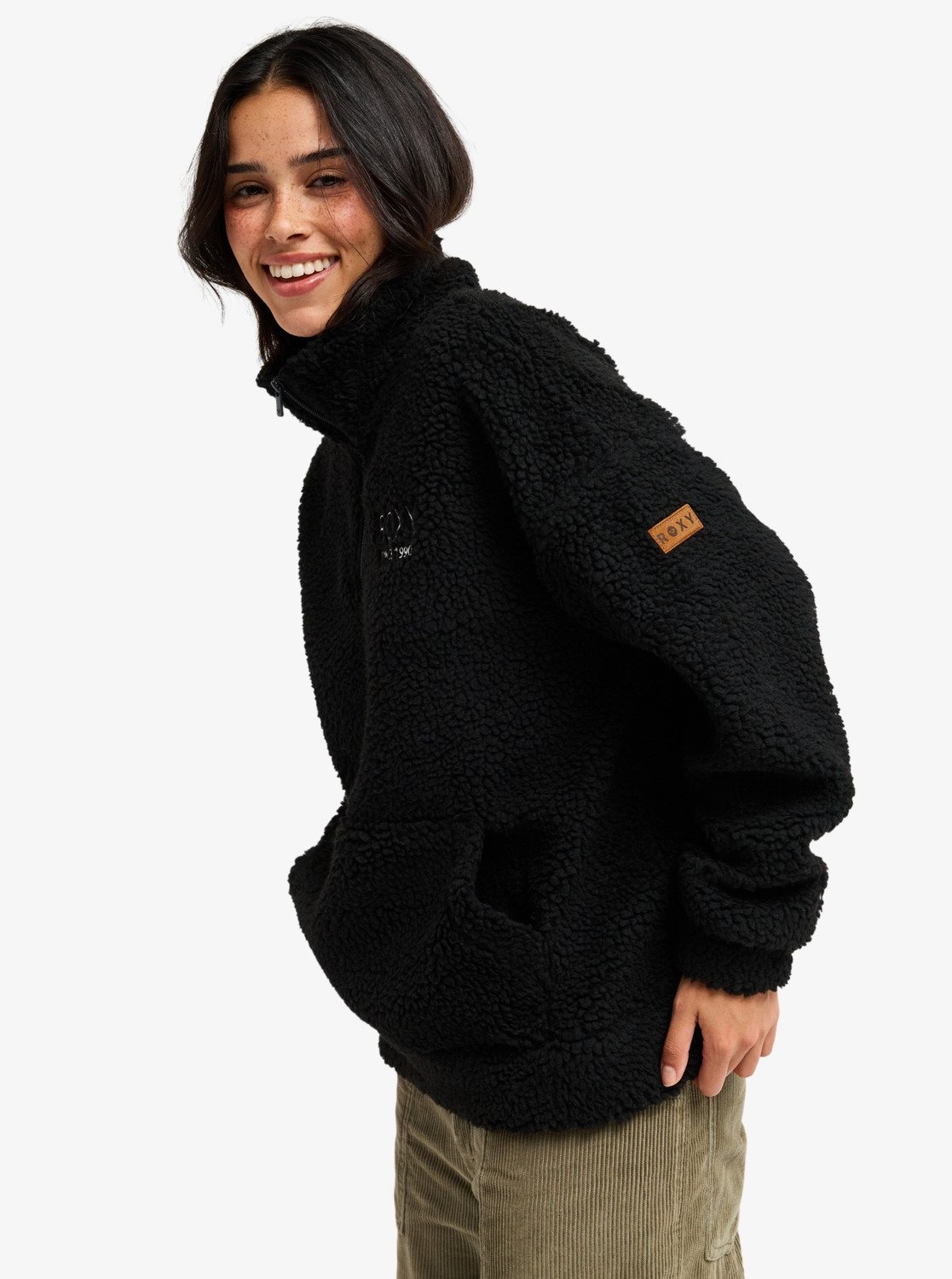 Roxy Strickfleece-Pullover »LIVE OUT LOUD ART« mit Stehkragen