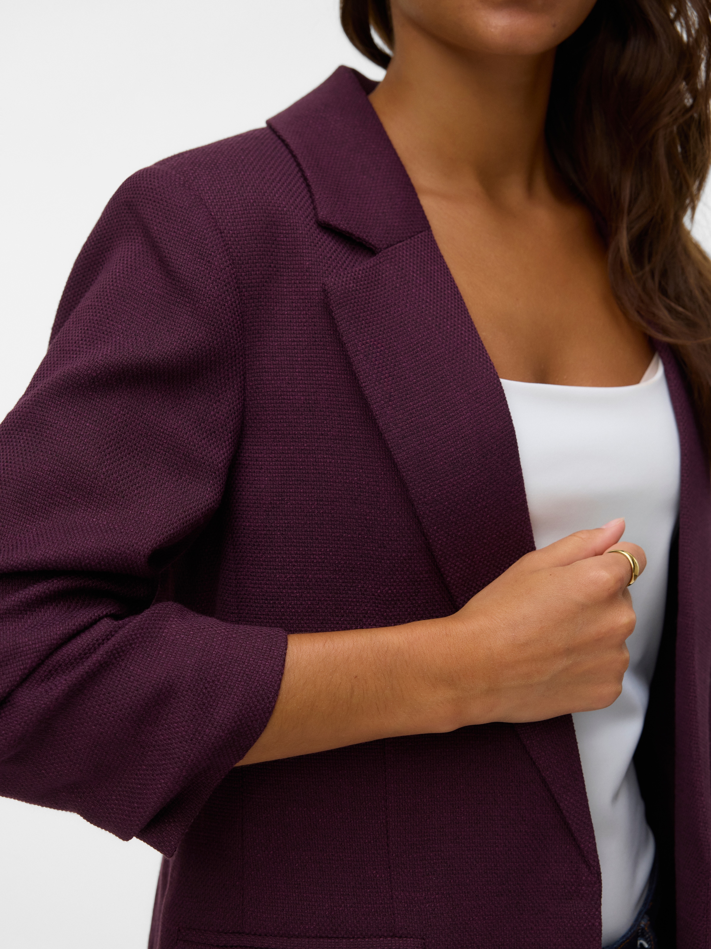 Vero Moda Longblazer »VMFRIDA LS REGULAR BLAZER NOOS«, ohne Verschluss und mit gerafften 3/4 Arm