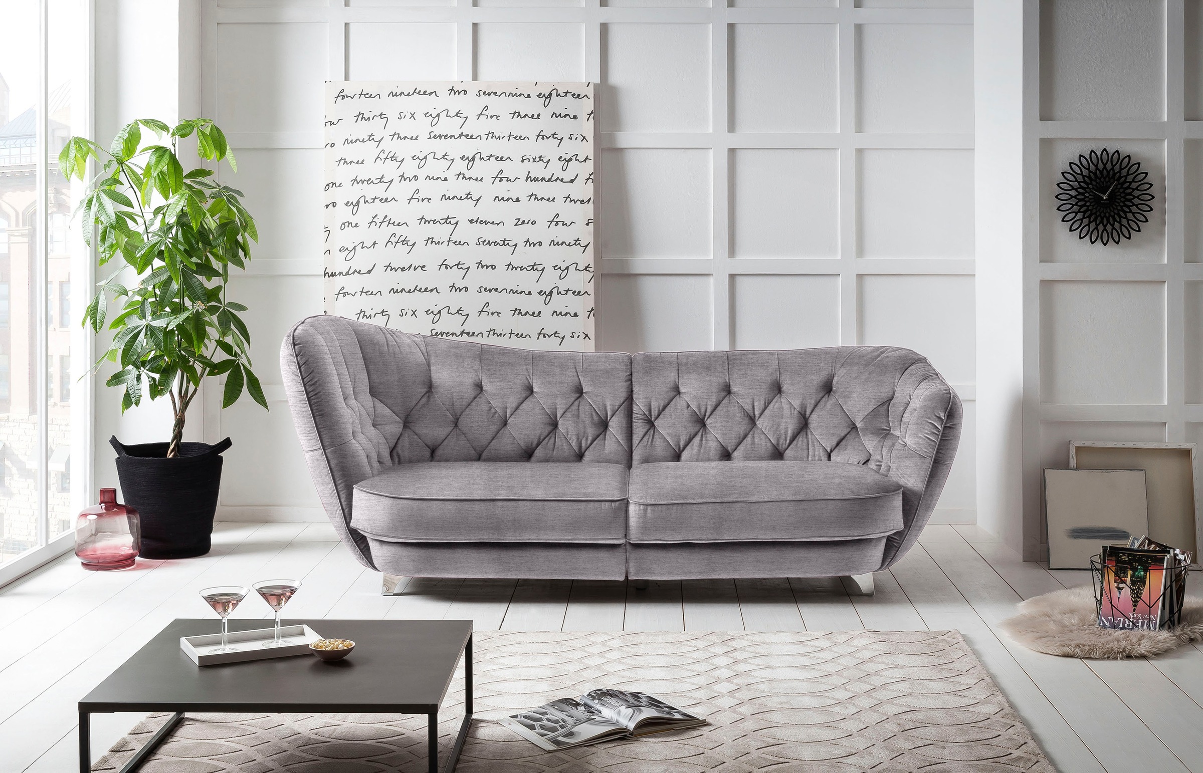 Leonique Big-Sofa "Retro", stylischer Hochlehner günstig online kaufen
