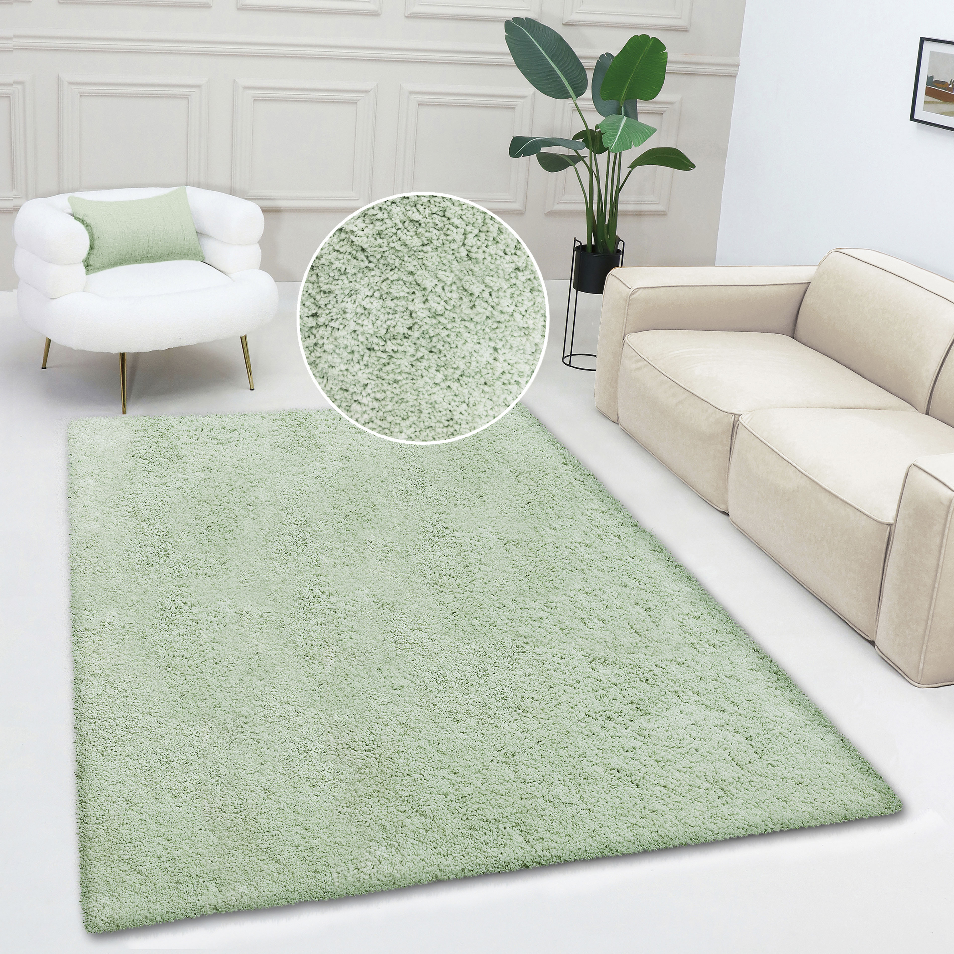OTTO home 1100000002199 "Desner, Hochflor Teppiche" rechteckig 35 mm Höhe Mikrofaser, weich, flauschig, Wohnzimmer, Schlafzimmer, Kinderzimmer