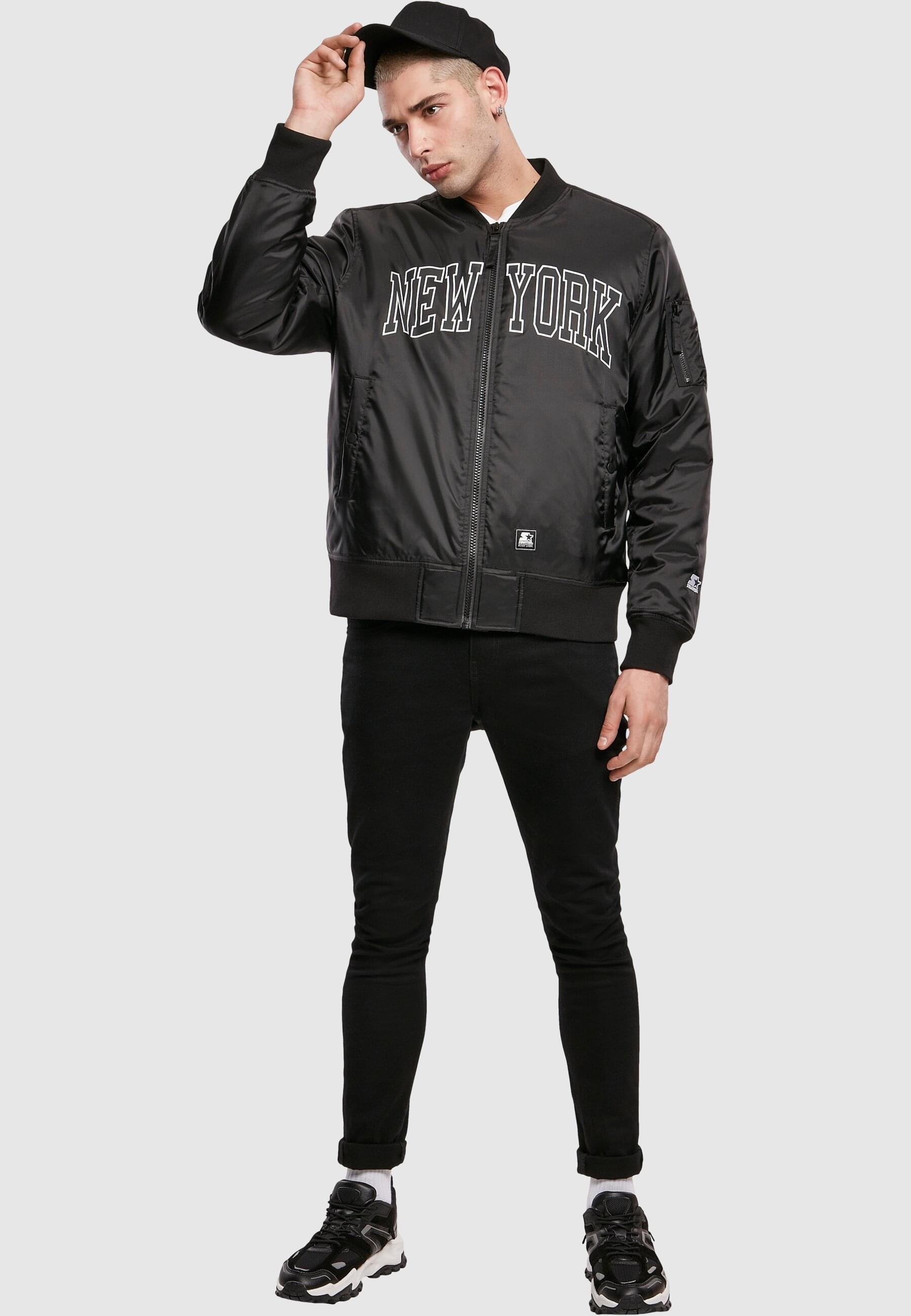 Starter Black Label Bomberjacke »Starter Black Label Herren Starter New York Bomber Jacket«, (1 St.), ohne Kapuze