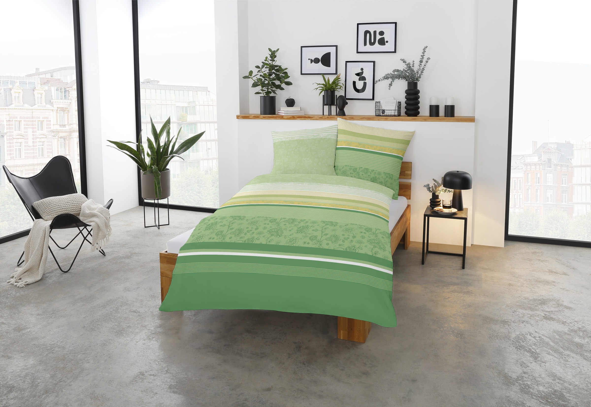 CASATEX Bettwäsche "Teri" 2 Stk. tlg. zarte Blüten und Streifen, frische, e günstig online kaufen