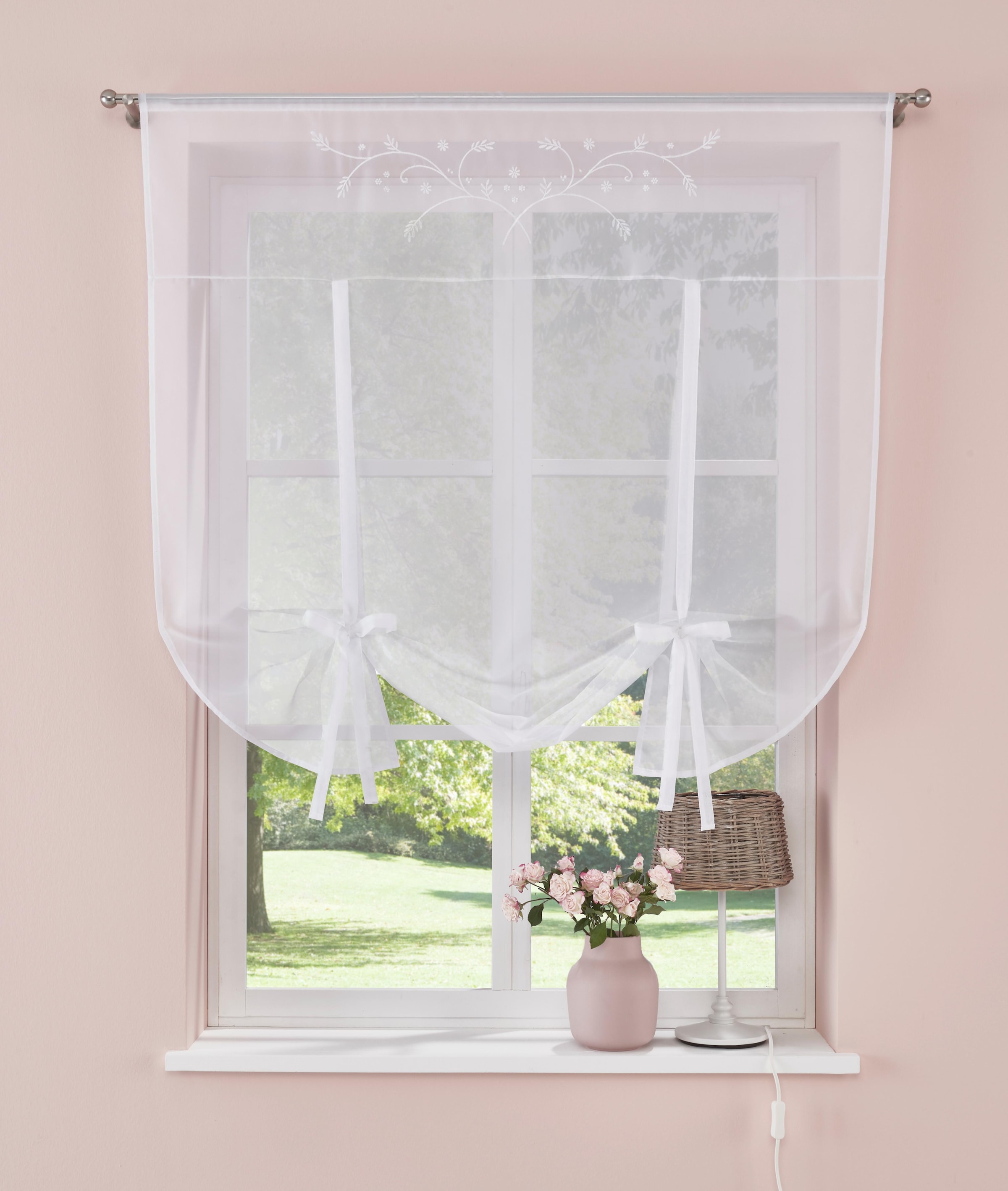 Home affaire Gardine "Lulu" Stangendurchzug 1 Stk. tlg. transparent, Voile günstig online kaufen