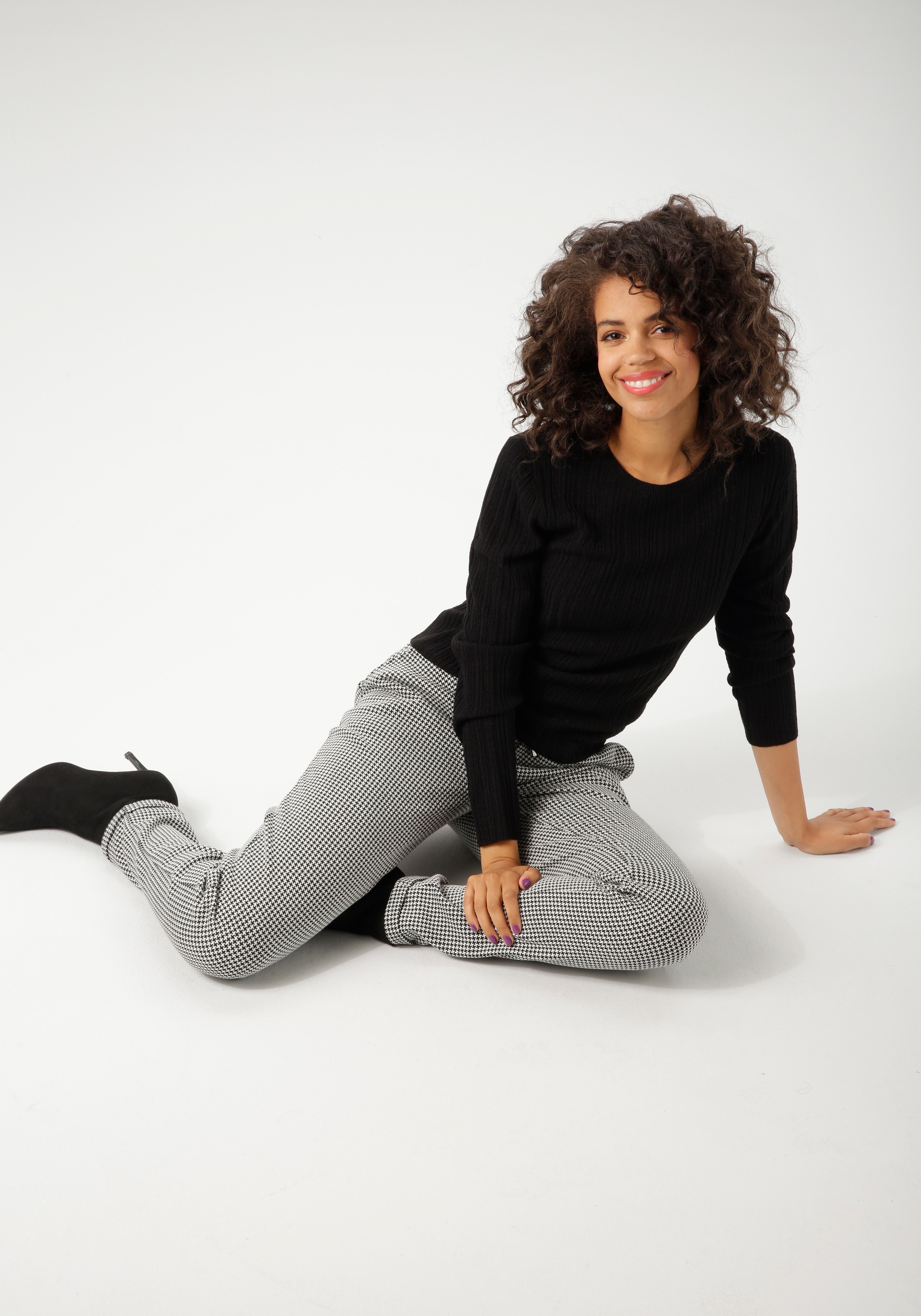 Aniston CASUAL Strickpullover, im Ripp-Muster-Mix - NEUE KOLLEKTION