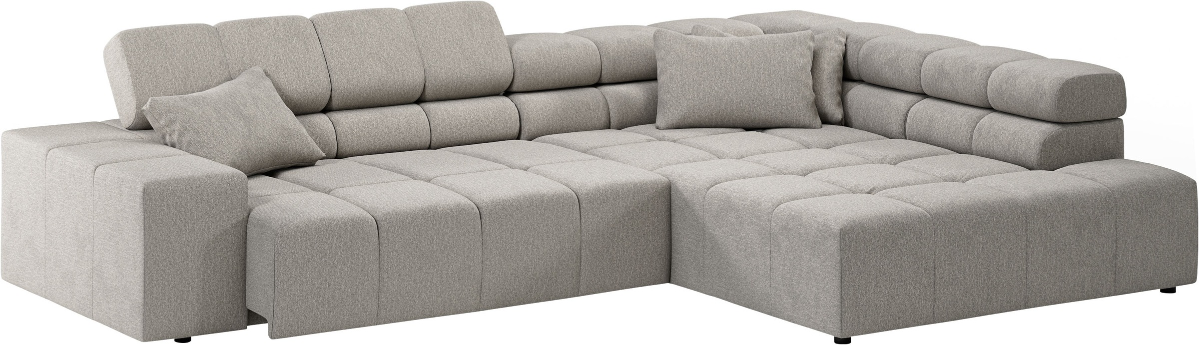 INOSIGN Ecksofa »Ancona incl. Kopfteilverstellung, Breite 319cm, L-Form«, wahlweise motorische Sitztiefenverstellung, auch in Cord + Easy Care
