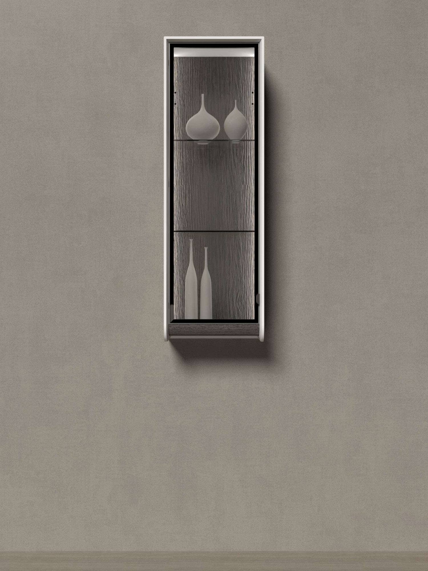 OTTO home Hängevitrine "Soffy Wandschrank, Schwebendes Design für modernen Wohnraum" UV lackiert, Soft Close Funktion, Wandmontage, Metallgriff