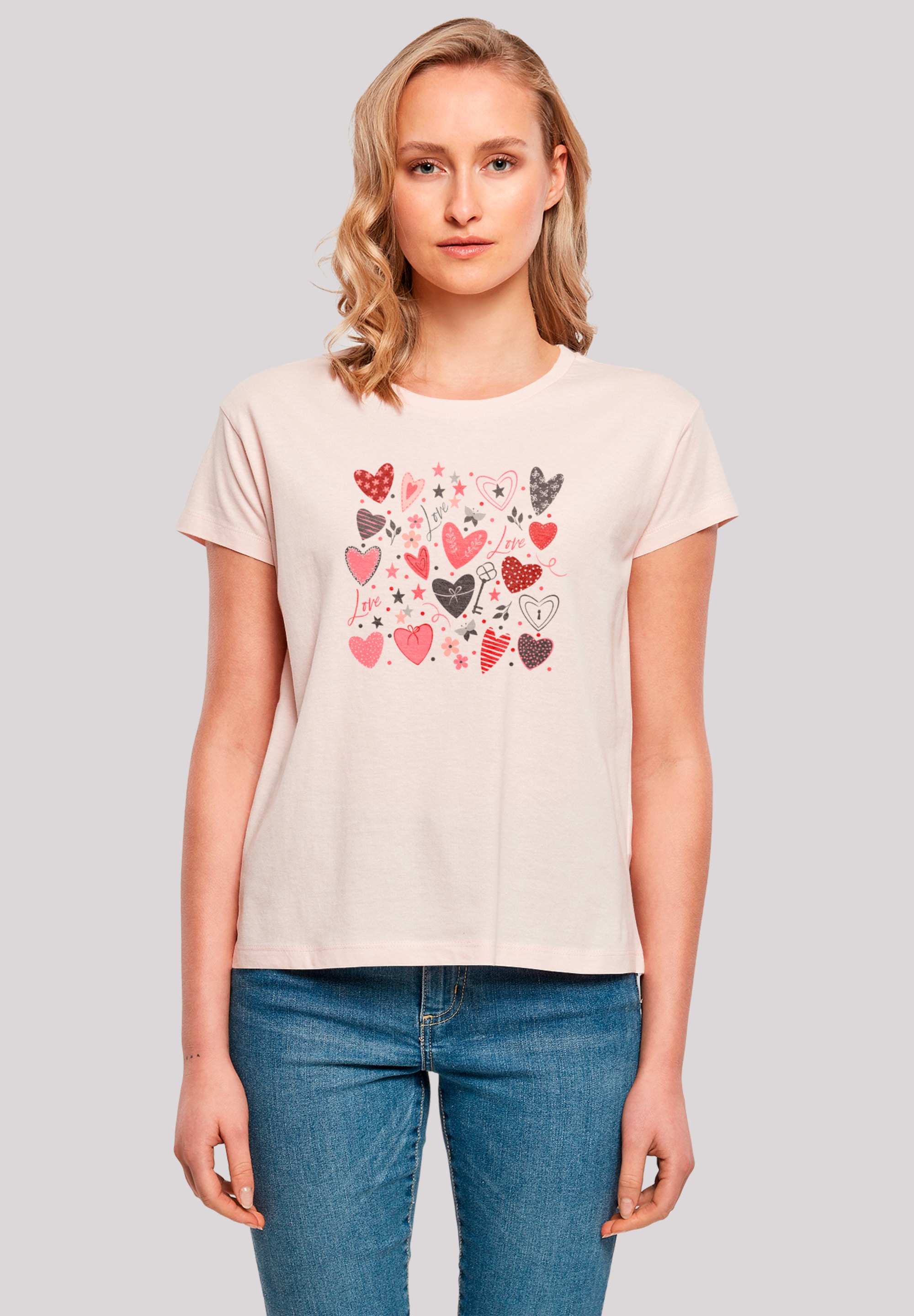 F4NT4STIC T-Shirt "Cute Herzen Variety Valentinstag", Premium Qualität günstig online kaufen