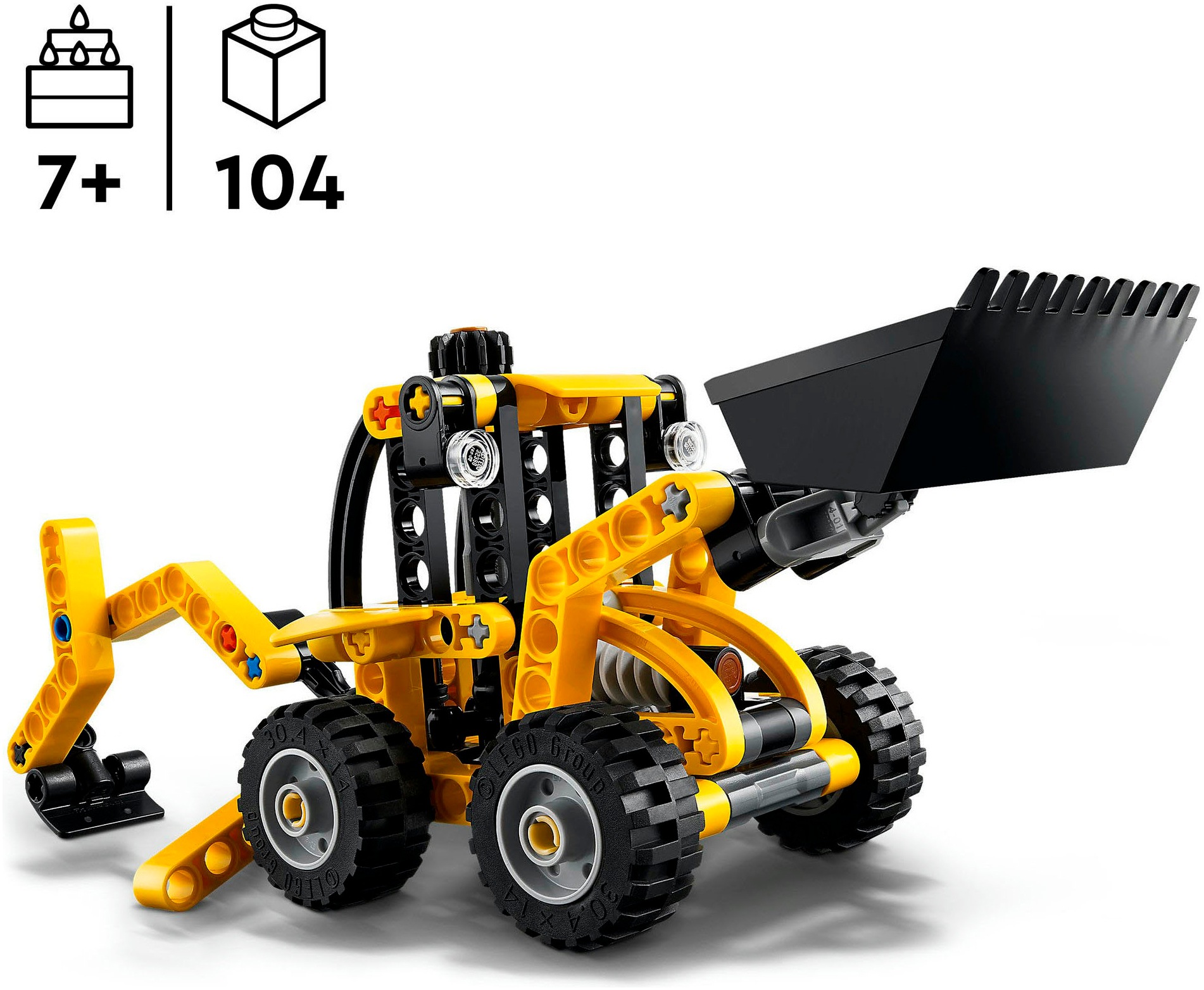 LEGO® Konstruktionsspielsteine »Baggerlader (42197), LEGO Technic«, (104 St.), Made in Europe
