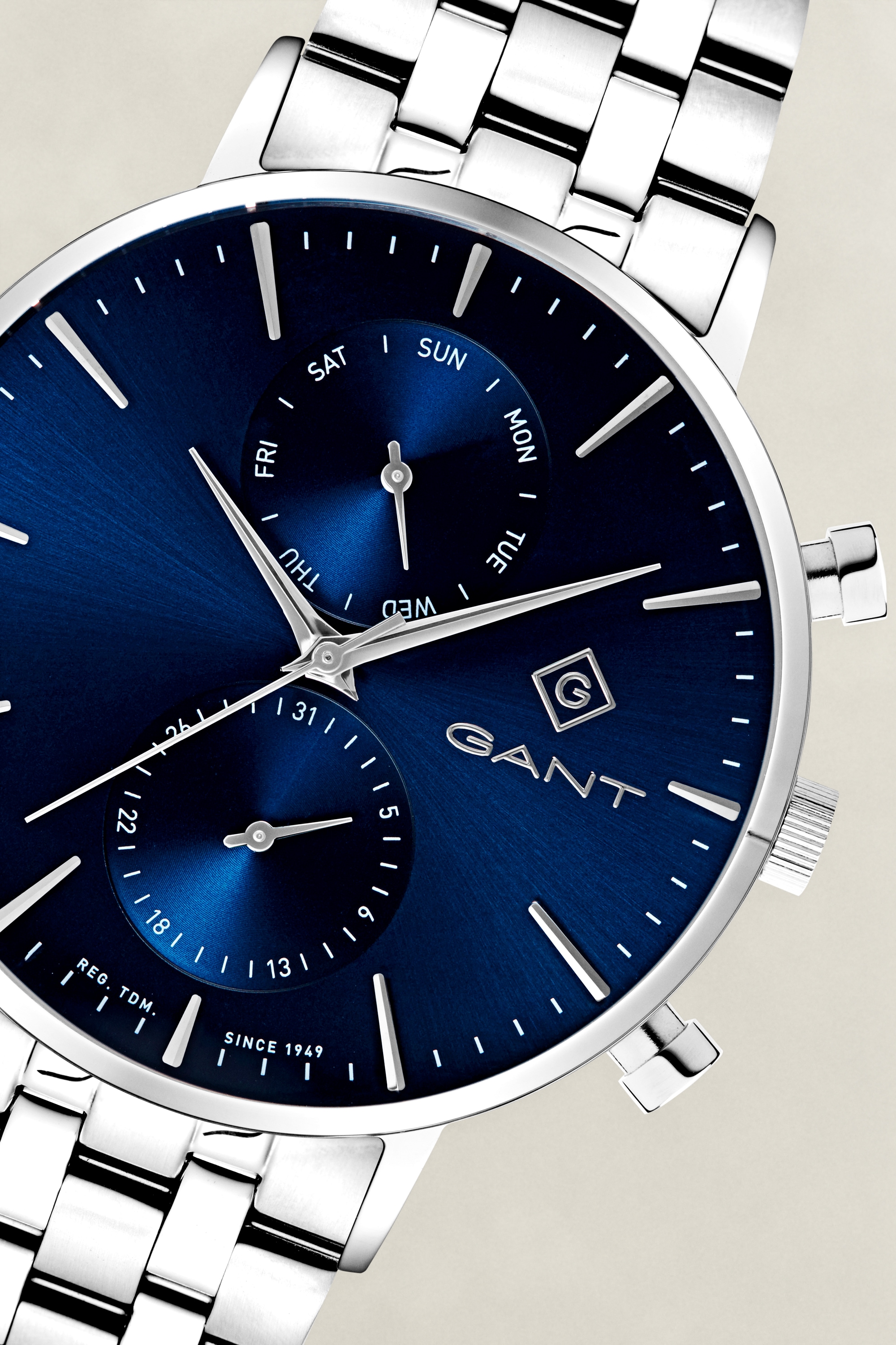 Gant Quarzuhr »Park Hill Day« Armbanduhr, Herrenuhr, Edelstahlarmband, analog, Tag, Wochentag