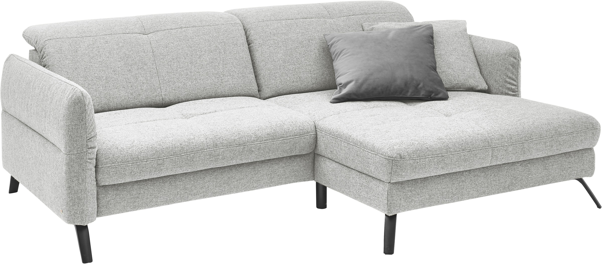 set one by Musterring Ecksofa »SO 4400 V«, wahlweise mit motorischer Bettfunktion & Kopfverstellung, Fuß schwarz