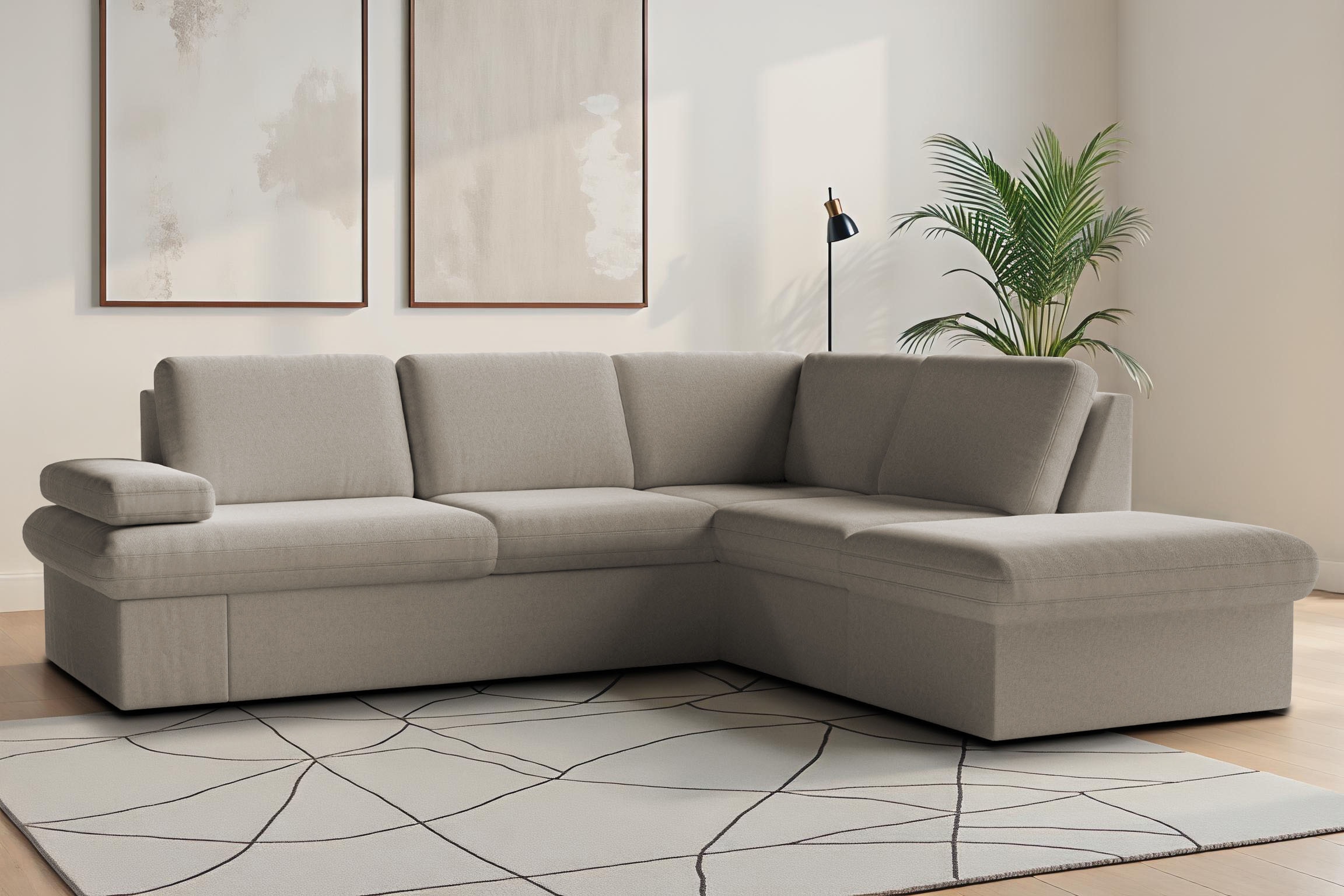 sit&more Ecksofa "Moreno L-Form, B: 238 cm" mit Armteilverstellung, optional Schlaffunktion