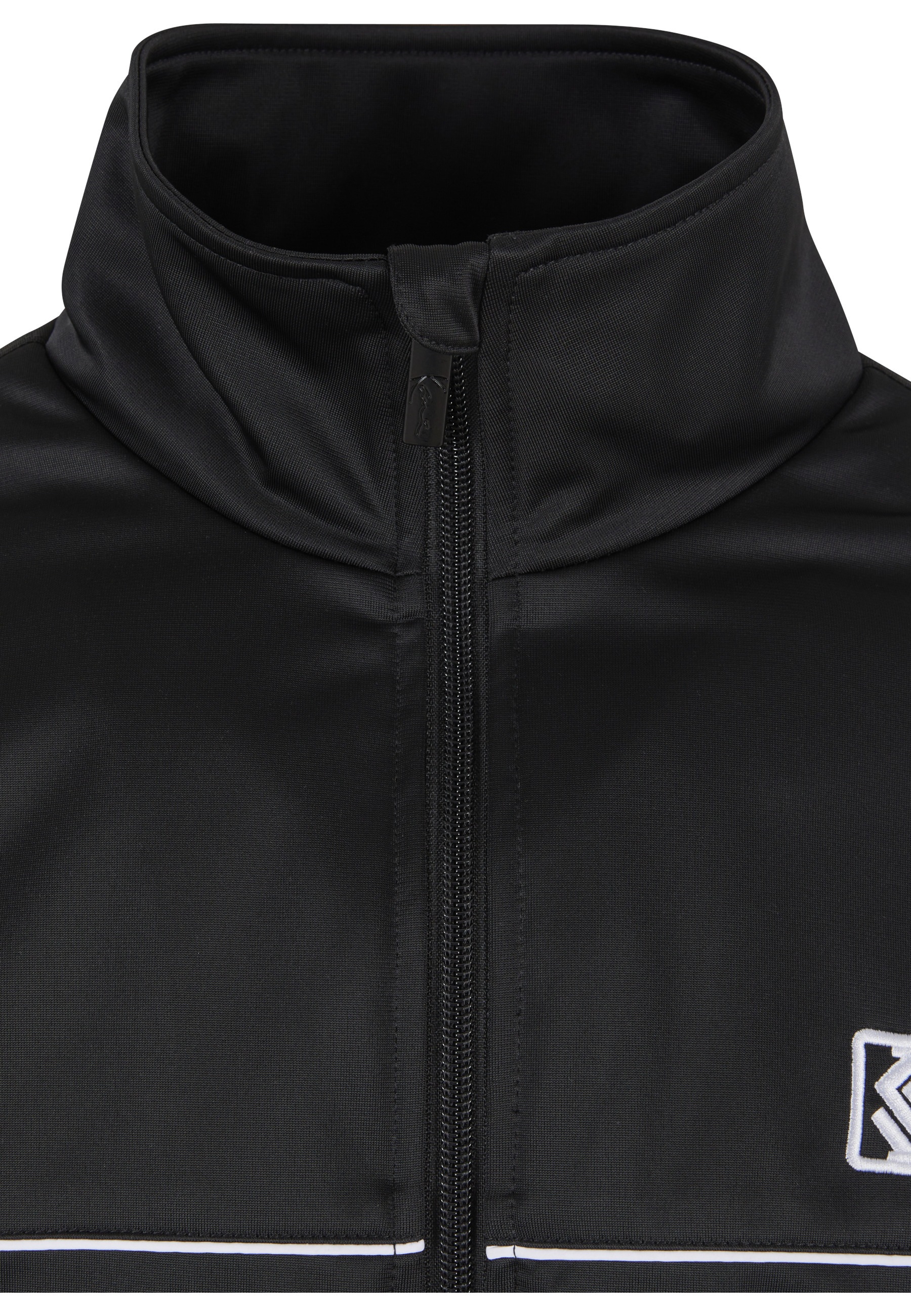 Collegejacke KARL KANI "Karl Kani Karl Kani Og Trackjacket", Herren, Gr. XL, schwarz, weiß, 100% Polyester, unifarben, normal, amerikanischer Ausschnitt, Jacken Collegejacke 2