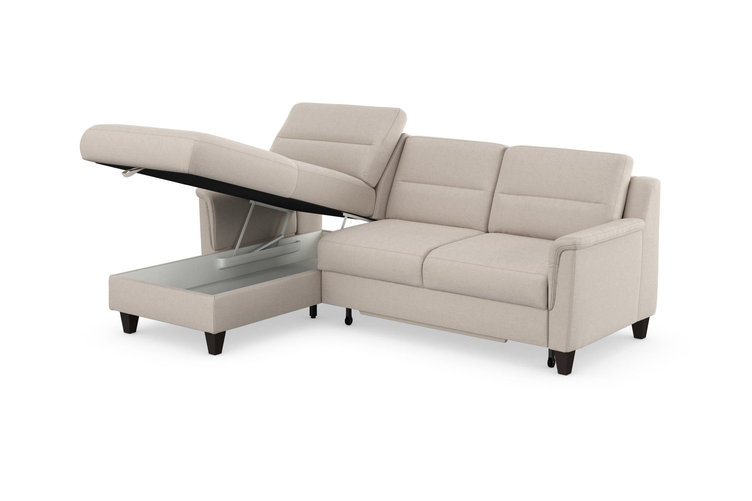 sit&more Ecksofa »Farö L-Form«, inklusive Federkern, wahlweise mit Bettfunktion und Bettkasten