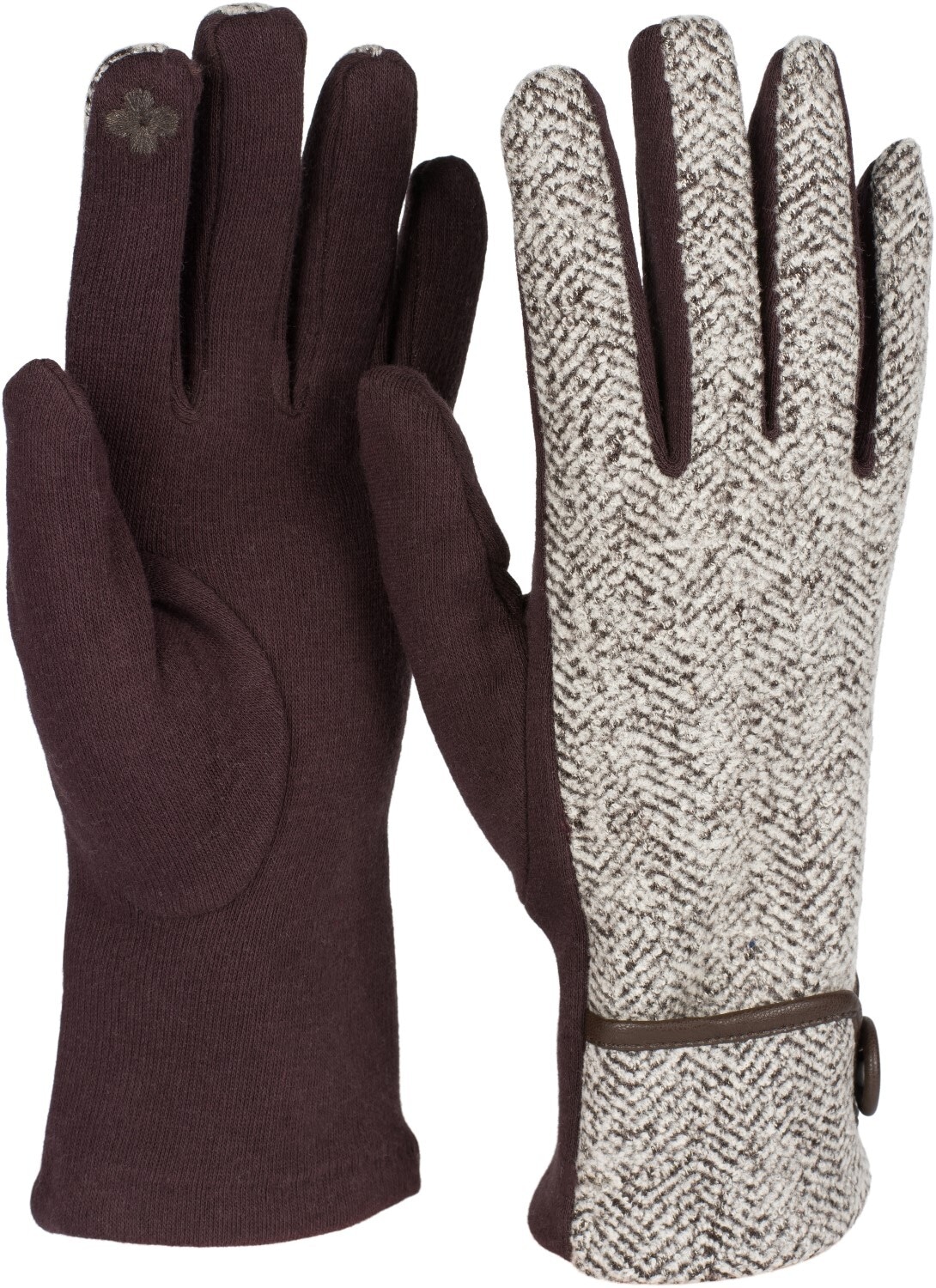 styleBREAKER Fleecehandschuhe »Touchscreen Handschuhe Fischgrät Muster« 1 Stk.