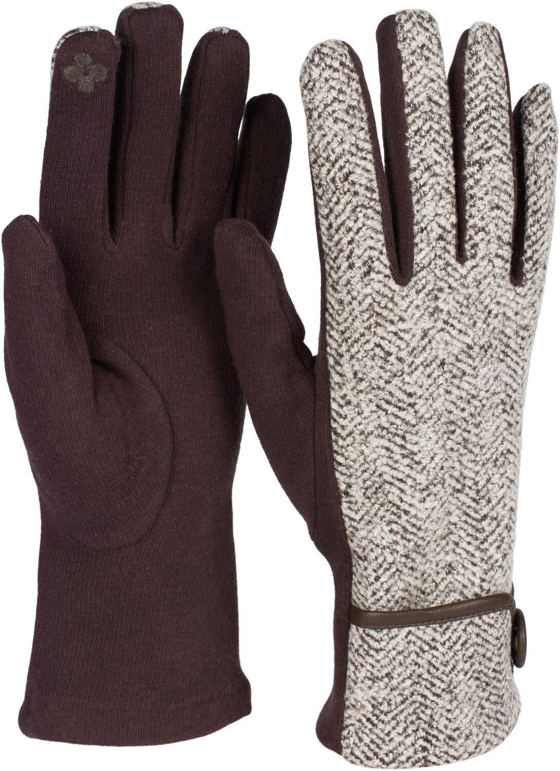 styleBREAKER Fleecehandschuhe "Touchscreen Handschuhe Fischgrät Muster" 1 Stk.