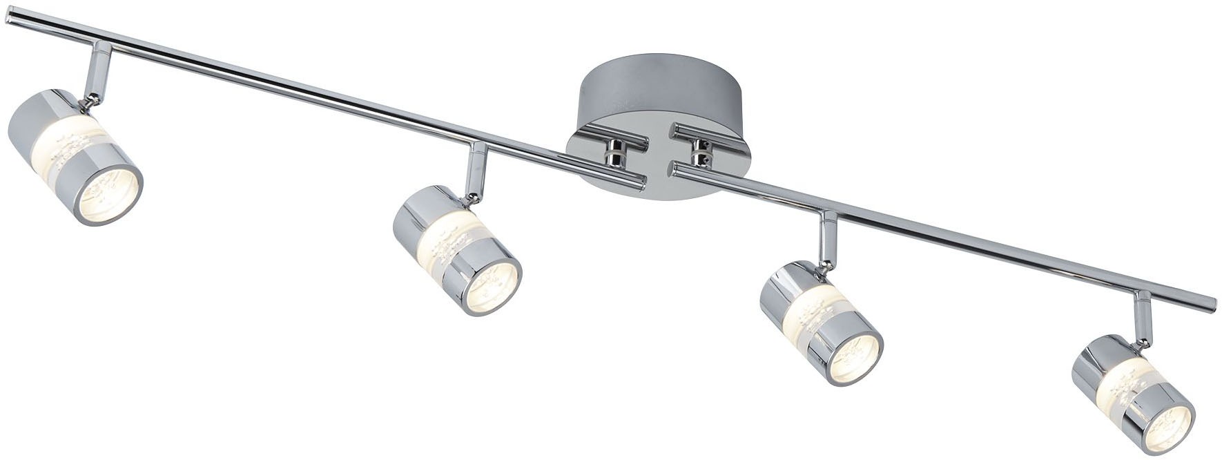 SEARCHLIGHT Deckenstrahler "Bubbles 4Lt Split Bar Spotlight - Chrome & Bubble Acrylic", 4, H: 17cm, 1 Stk.chrom, Wohnzimmer, Leuchten