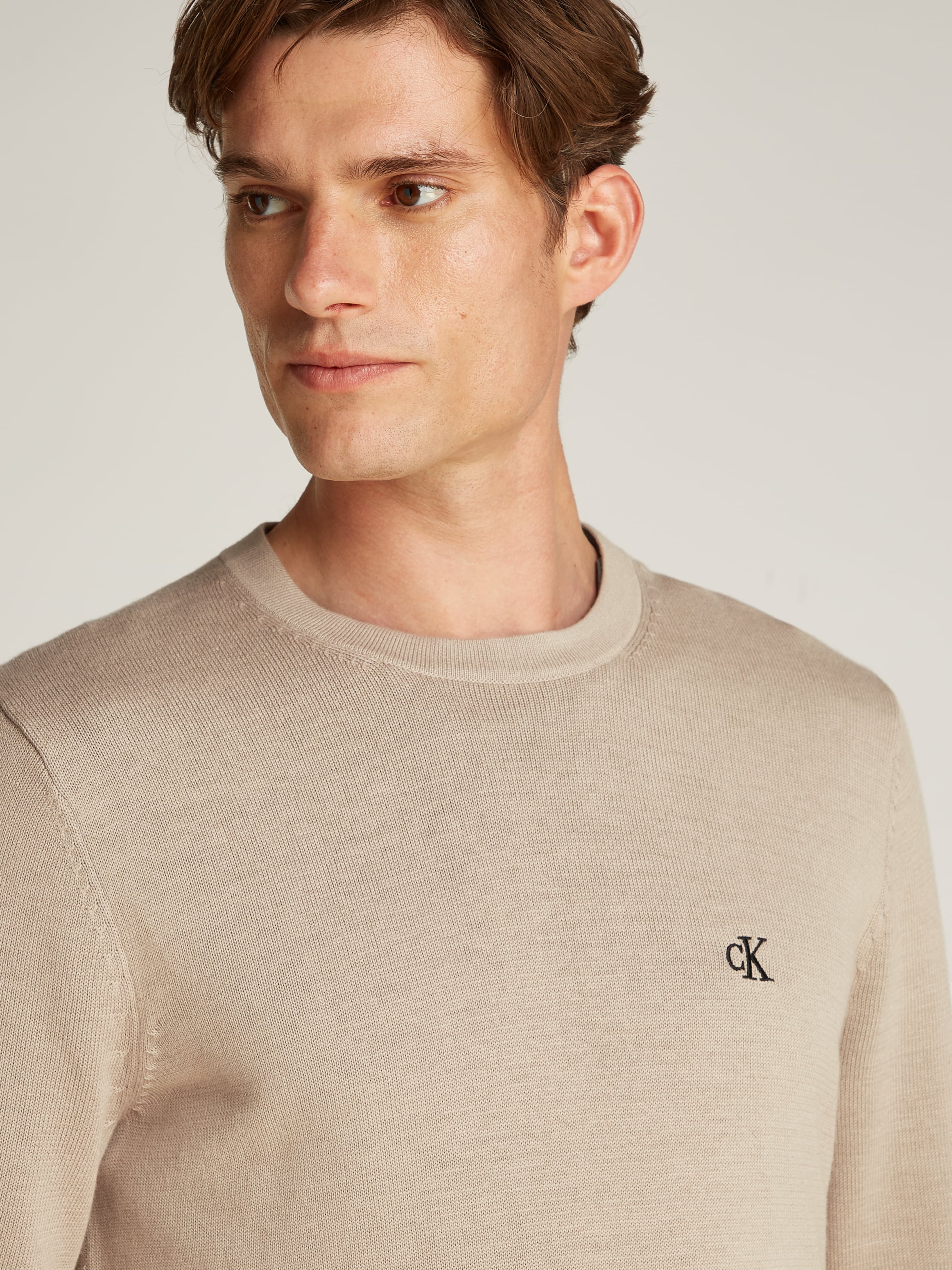 Calvin Klein Jeans Rundhalspullover »MODERN CREW NECK SWEATER«, Logodruck, Rundhals