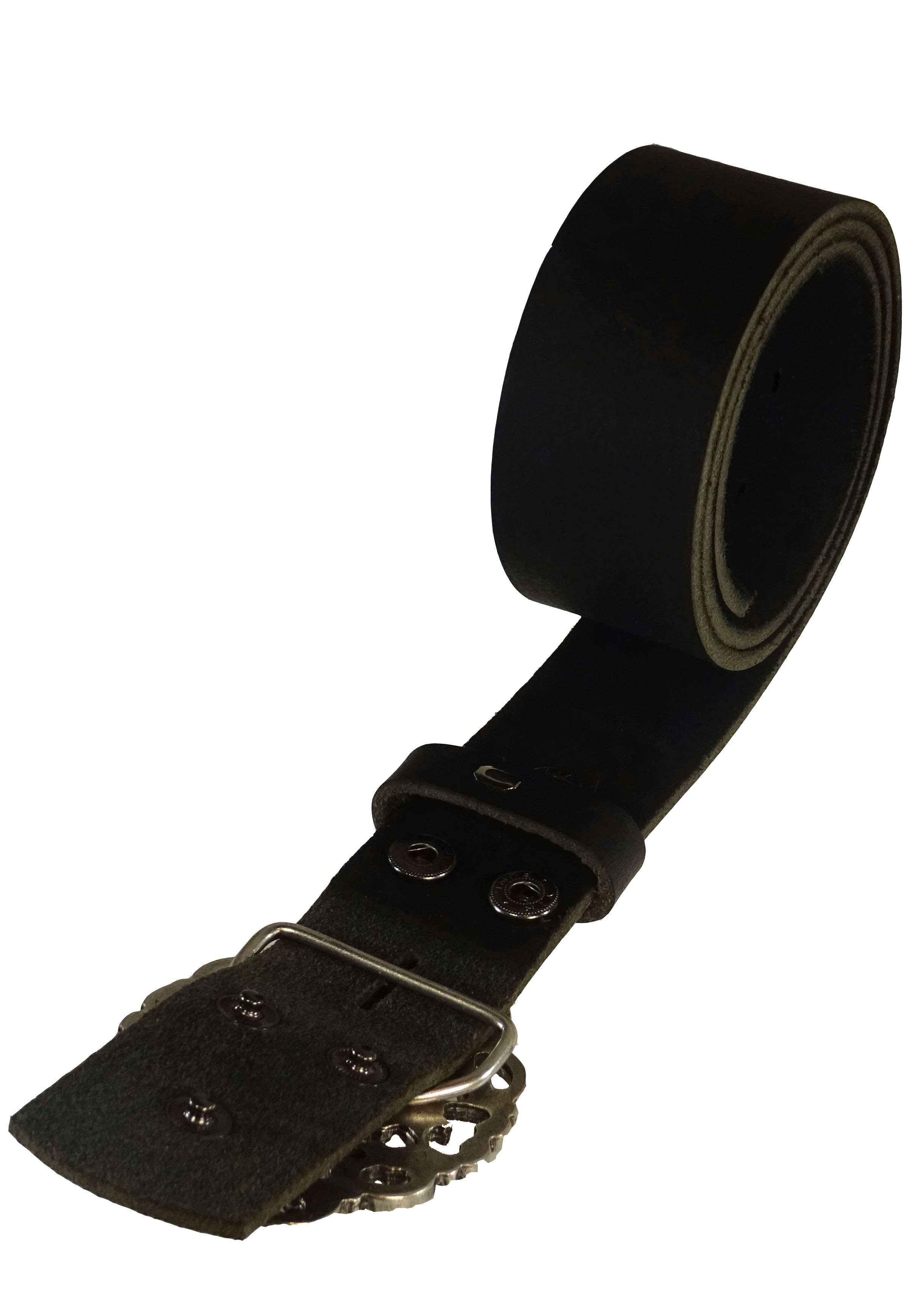 Thumbnail - RETTUNGSRING by showroom 019 Ledergürtel mit austauschbarer Schließe "Ranke mit Schwarzem Stein"