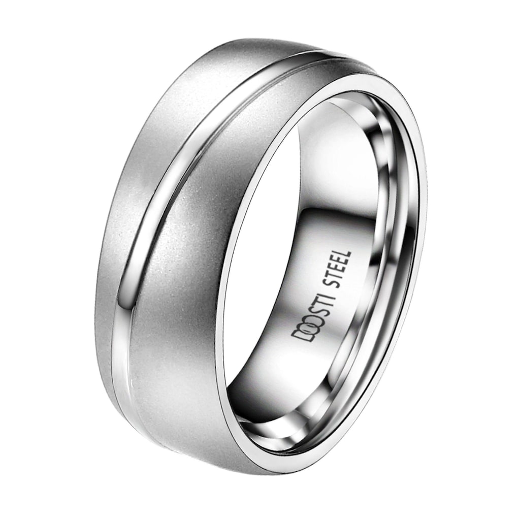 DOOSTI Trauring »Schmuck Geschenk Edelstahl Trauring Ehering Partnerring LIEBE«, Made in Germany - wahlweise mit oder ohne Zirkonia