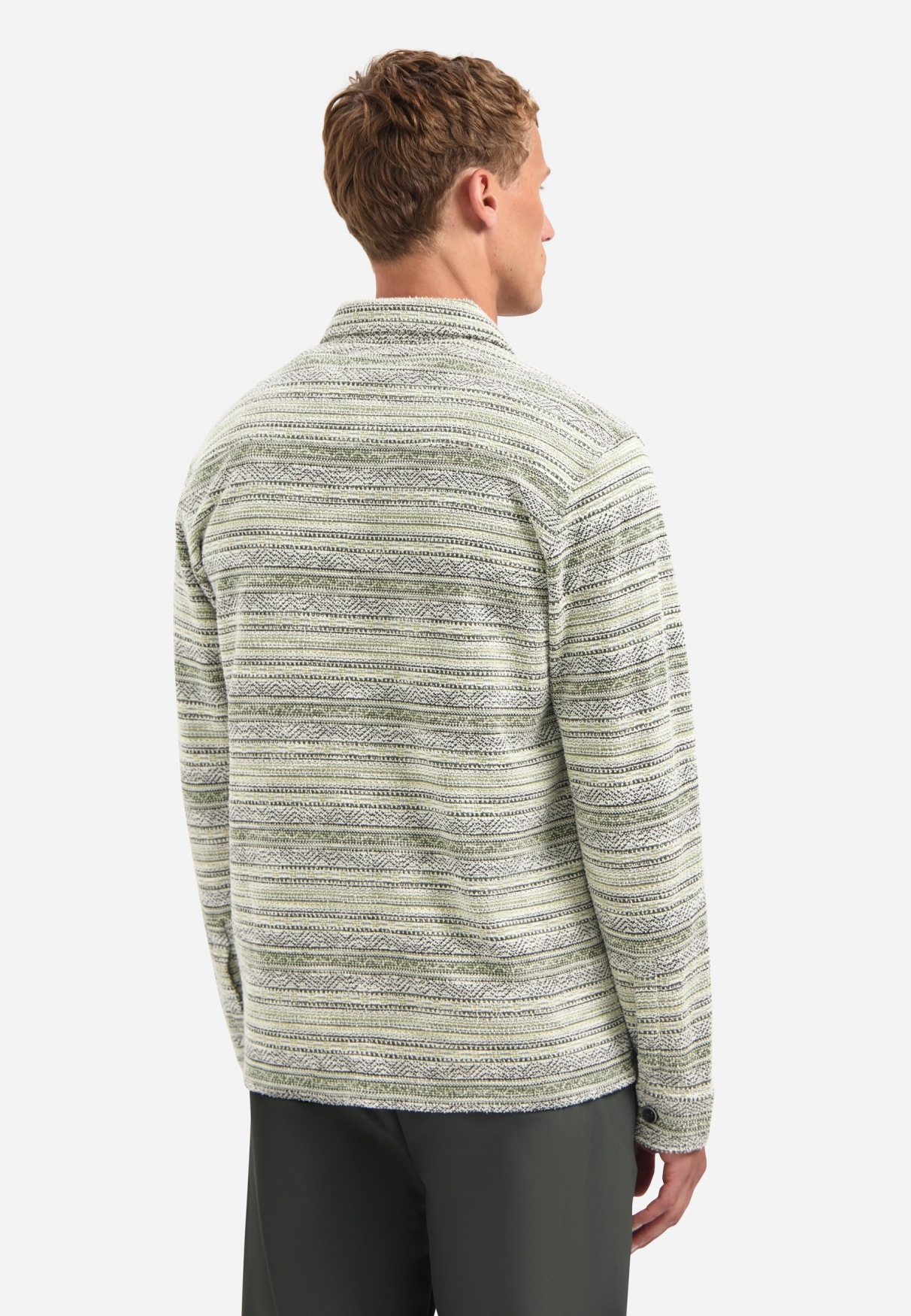 NO EXCESS Langarmhemd »No Excess Gestricktes Overshirt Shirt Jersey Jacquard«