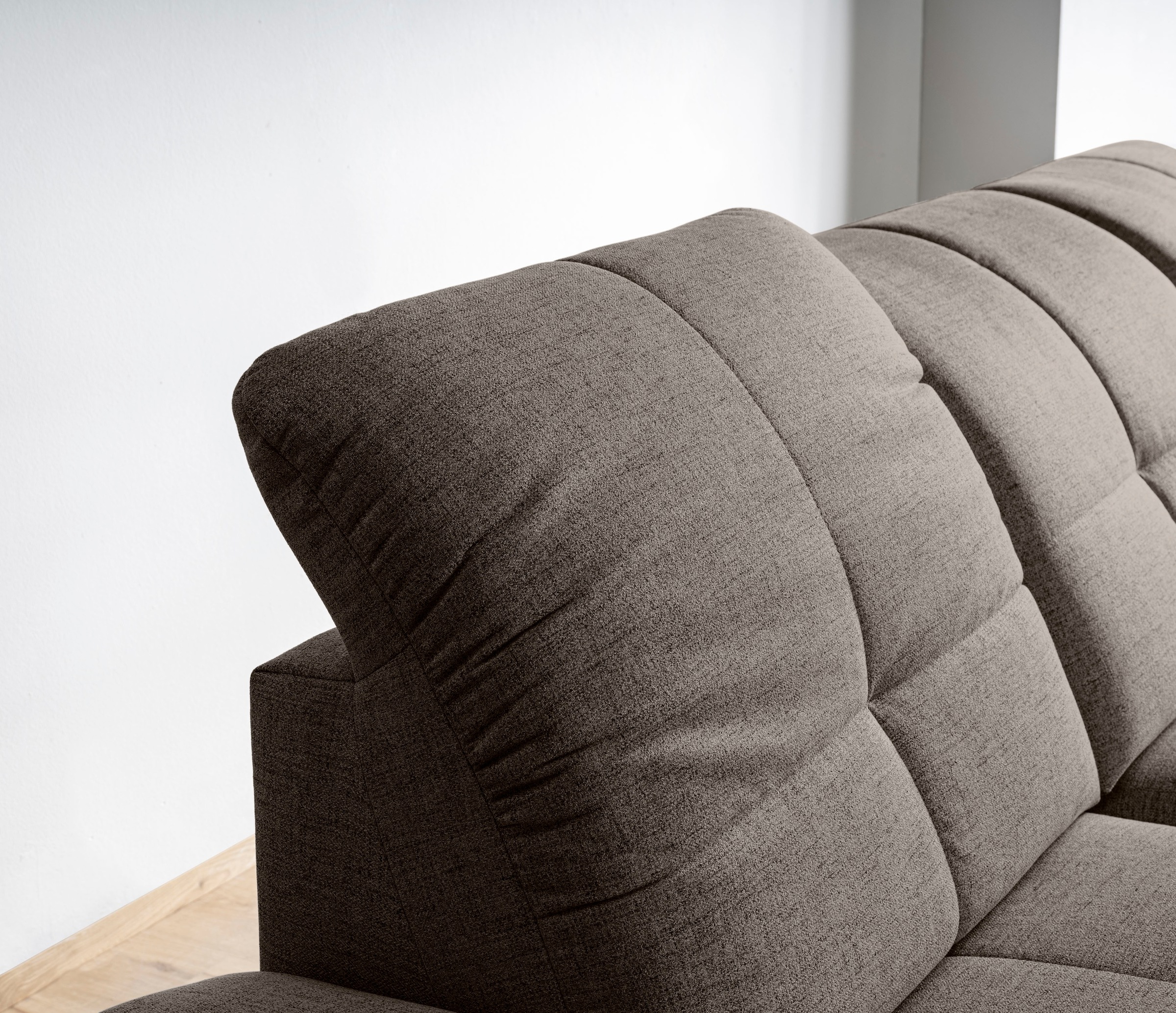 Ecksofa ALINA "Melina", braun (braun tta 14), B:274cm H:100cm T:203cm, Struktur TTA (100% Polyester), Sofas, Ecksofa, In 2 Breiten, Wahlweise mit und ohne Bettfunktion 3